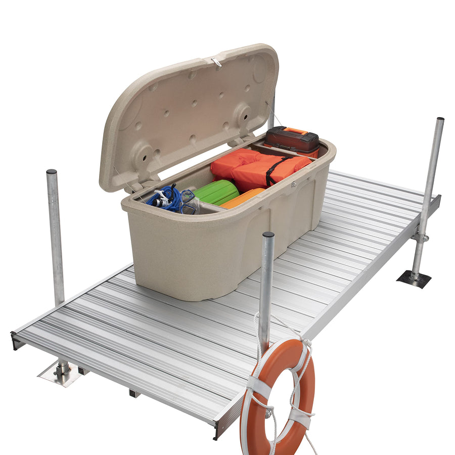 Stow 'N Go Dock and Patio Storage Box, Taylor Made Products Sandstone 67.75"L x 27.75"W x 26"H