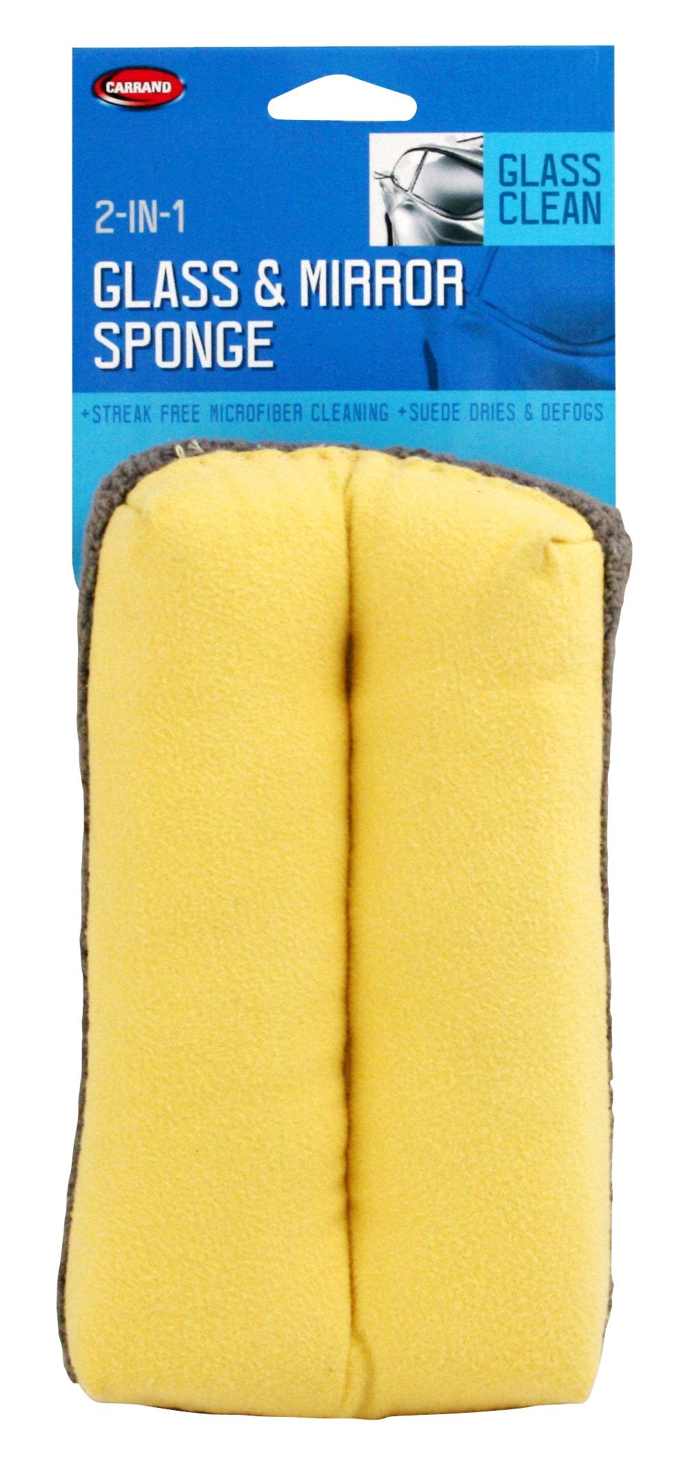 2-Sided Carrand Glass and Mirror Sponge, Yellow/Gray