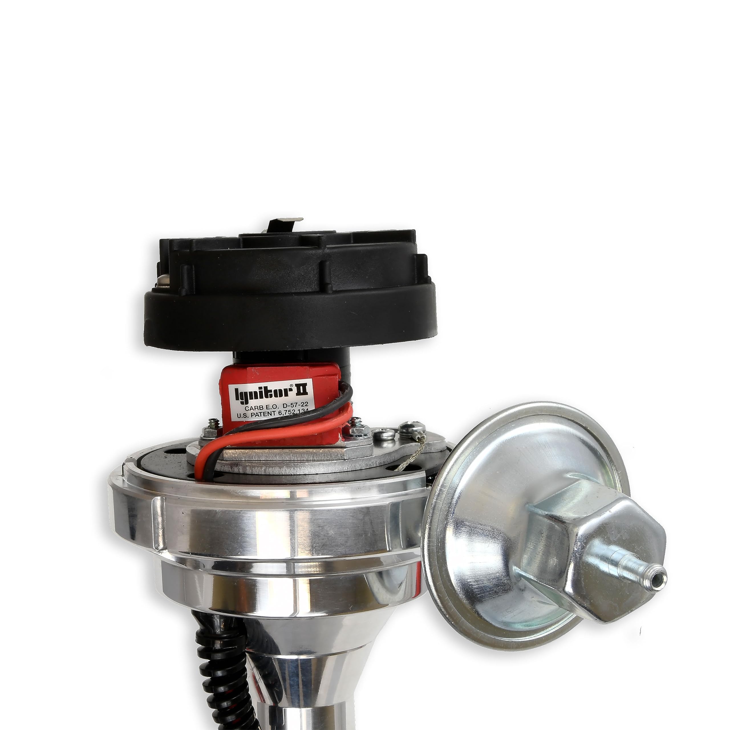 Pertronix D133700 Flame-Thrower Vacuum Advance Plug and Play Black Cap Billet Electronic Distributor with Ignitor II Technology for Ford FE 352-428