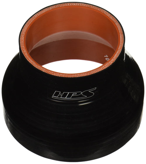HPS Silicone HTSR-275-400-BLK High Temperature 4-ply Reinforced Reducer Coupler Hose, 40 PSI Maximum Pressure, 3" Length, 2-3/4" > 4" ID, Black
