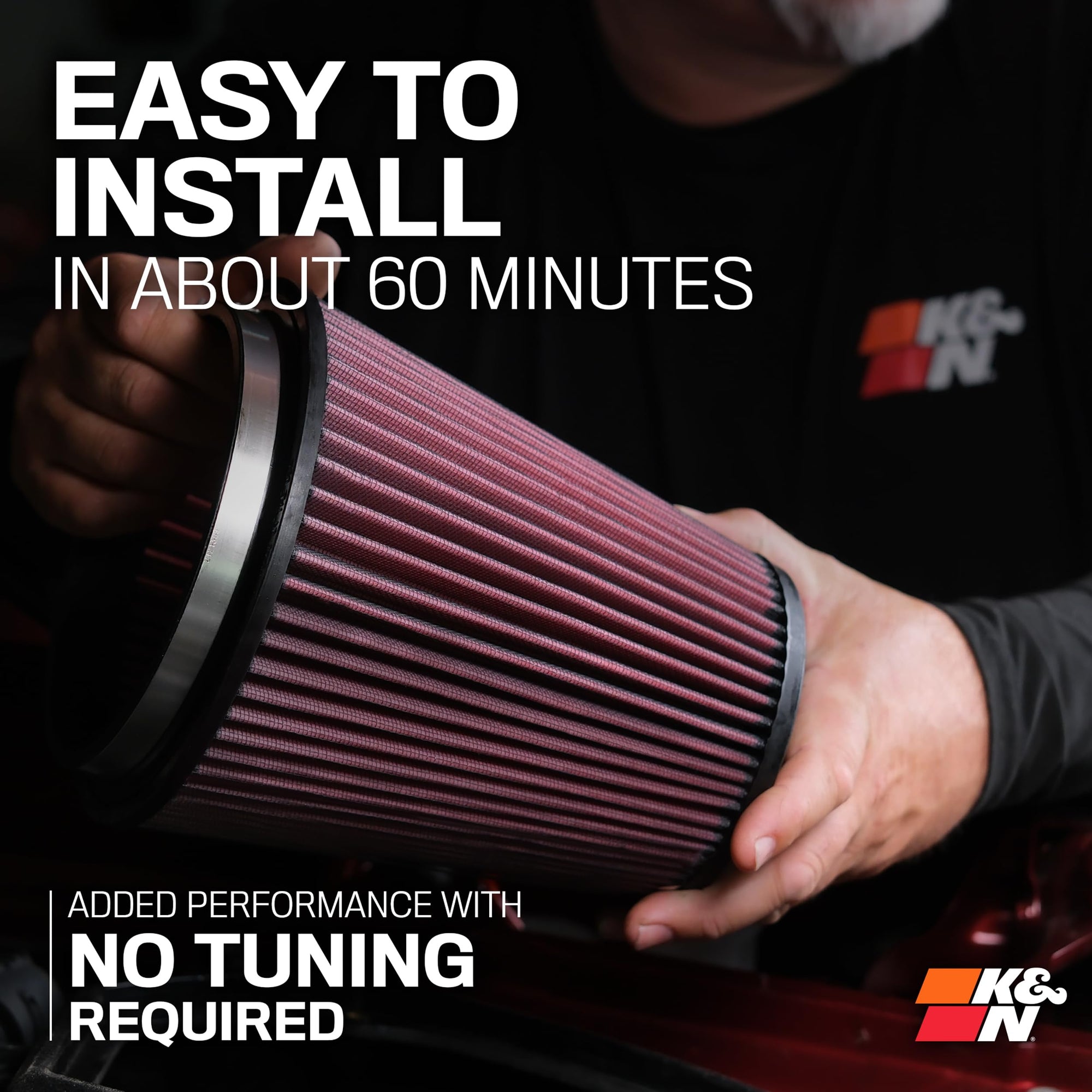 K&N Cold Air Intake System: Performance Increase & Towing High-Flow Air Filter: Compatible with 2021-2025 Jeep: Grand Cherokee, 77-1587KC