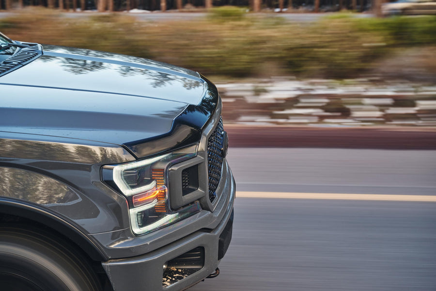 Aeroskin Hood Protector Husky Liners | Fits 2014-2018 GMC Sierra 1500; 2019 GMC Sierra 1500 Limited | Low Profile Deflector/Bug Shield - 1 pc., Smoke | 2842075