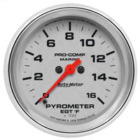 Gauge, AutoMeter 200844-35 Pyrometer, 2 5/8", 0-1,600ºf, Marine Chrome
