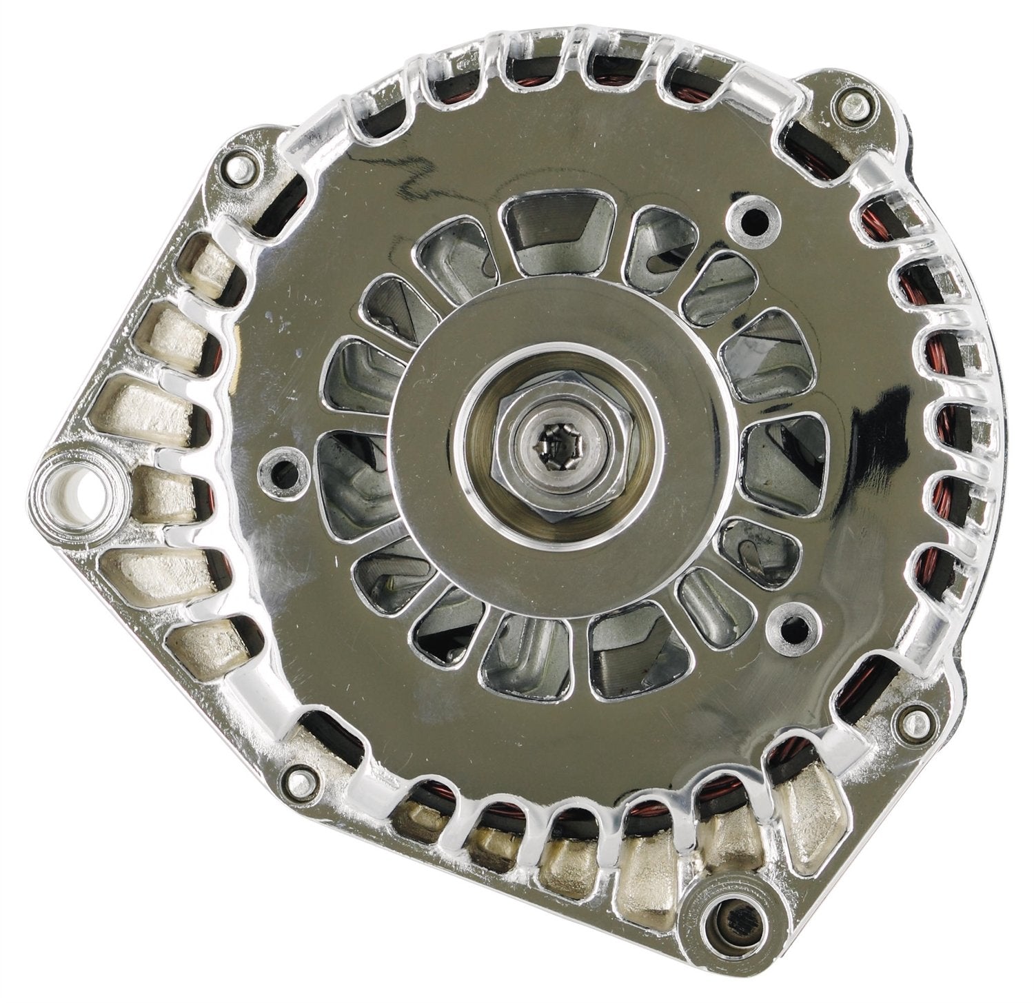 Alt GM Powermaster AD244 Chrome 180A 6 grv Pulley w/4 pin VR 1-Wire or OE Hookup