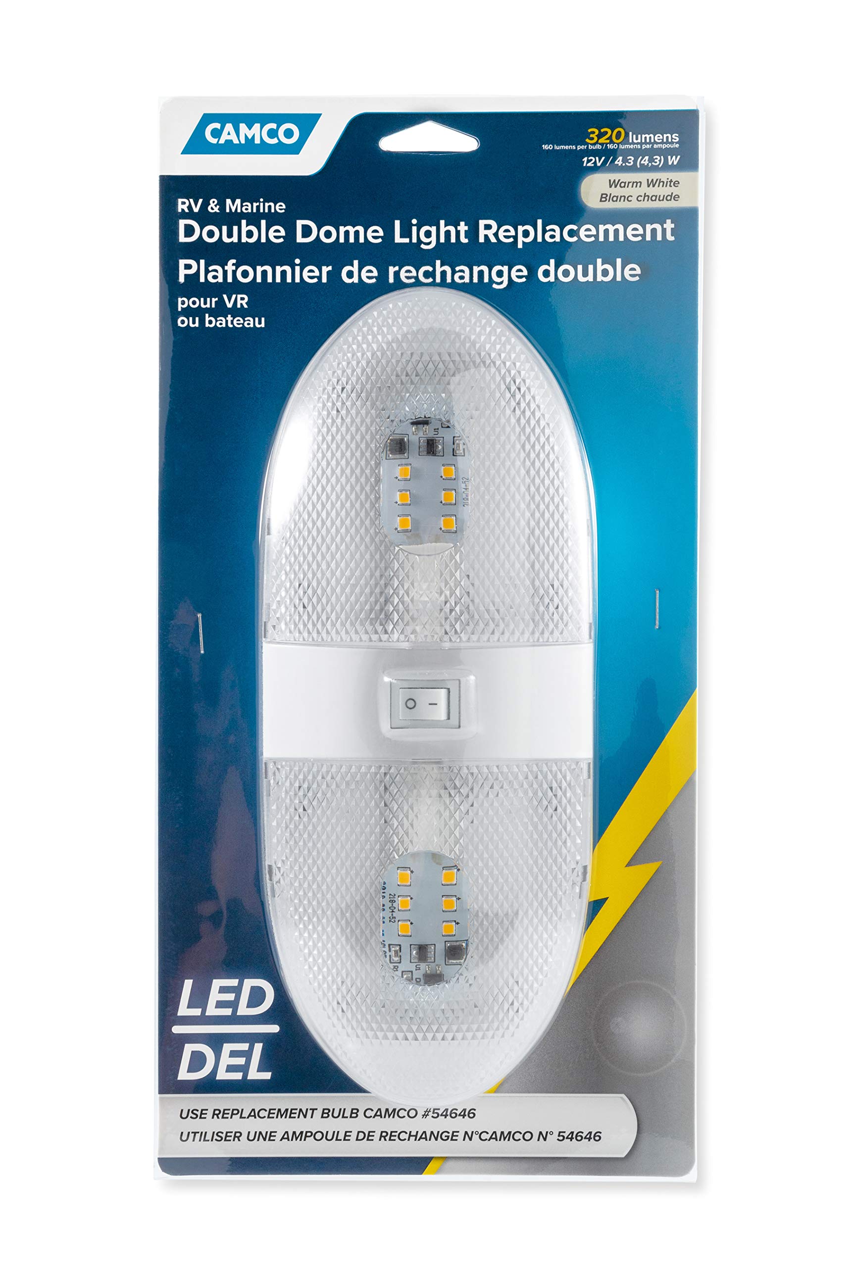 Replacement Camco 41321 LED Double Dome Light