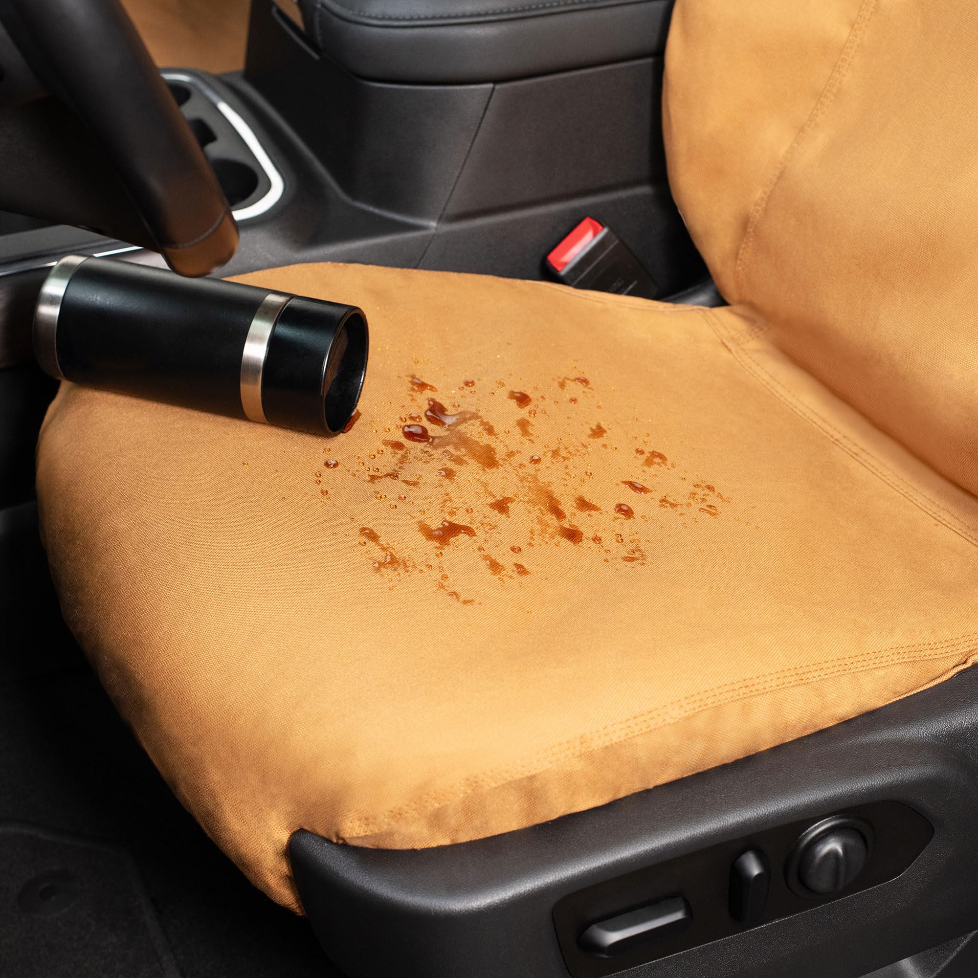 Covercraft Custom Seat Covers Carhartt for 2017-2019 Silverado/Sierra 1500 (2019 LD Old Body Style Only) & 2017-2019 2500/3500-1st Row Bucket Seats, Duck Weave Brown