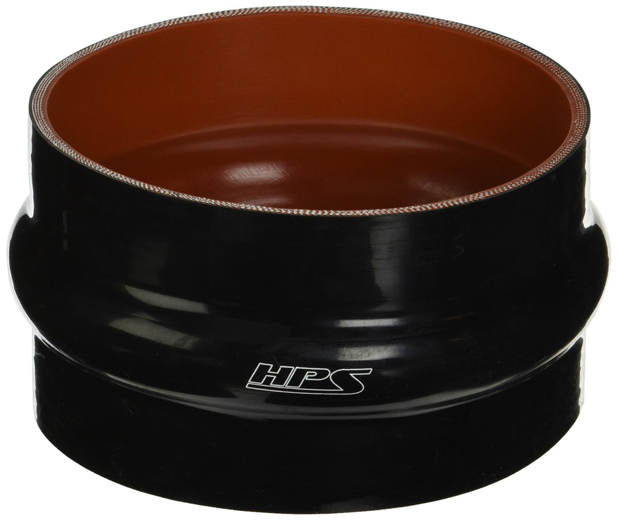 HPS HTSHC-500-BLK High Temperature Silicone 4-ply Reinforced Straight Hump Coupler Hose, 40 PSI Maximum Pressure, 3" Length, 5" ID, Black