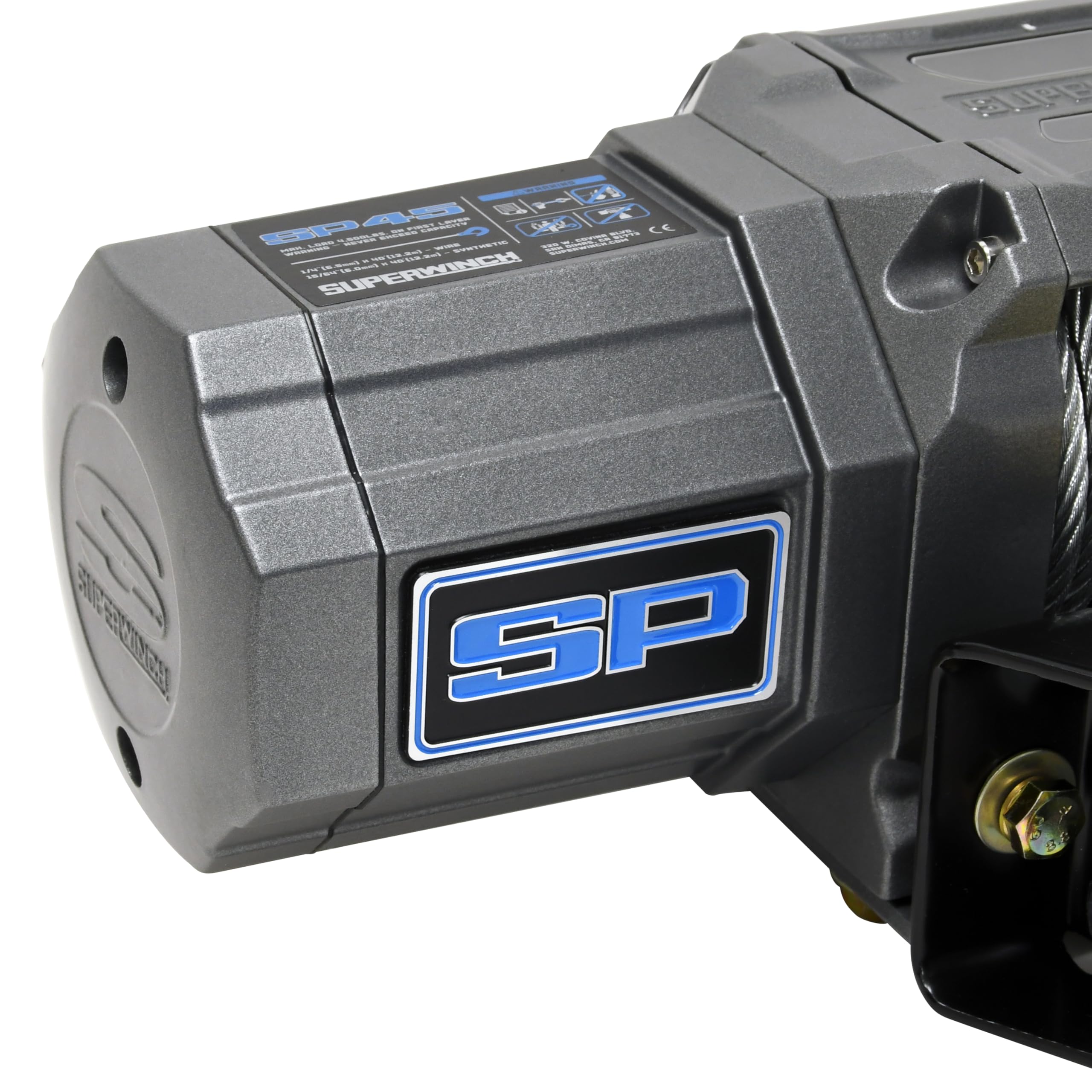 4500 lb Capacity SUPERWINCH SP 45, Roller Fairlead, 10 ft Remote, 15/64 in x 40 ft Steel Rope, 12V, Kit