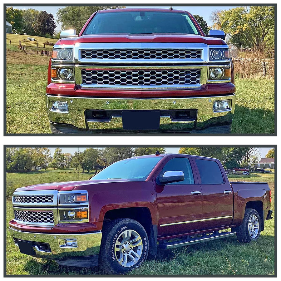 Clear Lens Fog Lights + H3 Bulbs + Switch Included SPEC-D TUNING Compatible with 2014-2015 Chevy Silverado 1500 Pickup L+R Pair Assembly
