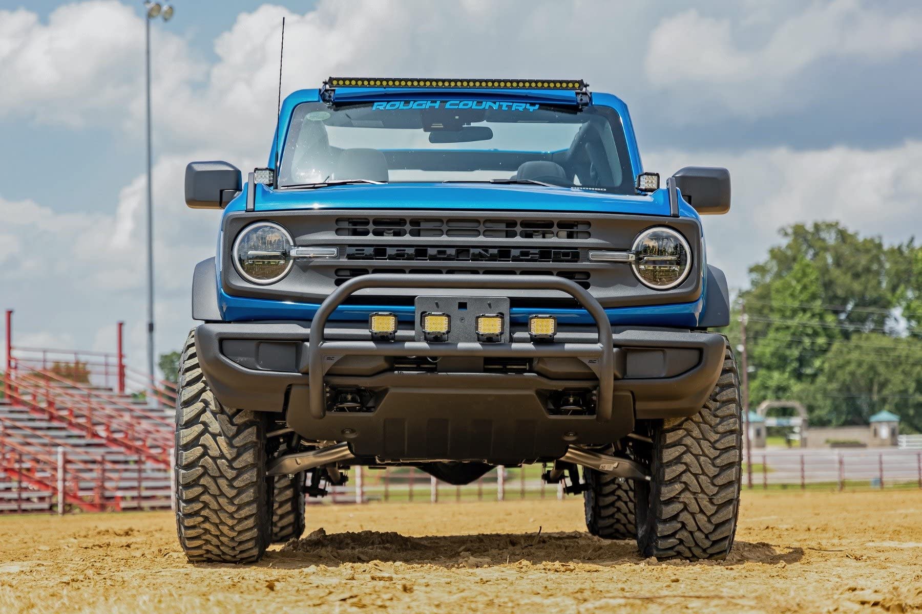 Nudge Bar Rough Country w/4" Round LED Lights for 2021-2024 Ford Bronco - 51049
