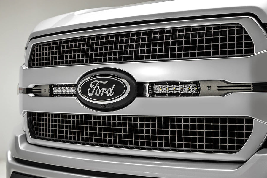 ZROADZ 2018-2019 Ford F-150 OEM Grille Platinum LED Kit, Incl. (2) 6 Inch LED Straight Single Row Slim Light Bars - PN #z415583-KIT