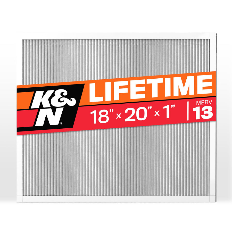 K&N HVAC Furnace Air Filter 18X20X1, Lasts a Lifetime, Washable, Merv 13, the Last HVAC Filter You Will Ever Buy, Breathe Safely at Home or in the Office, HVC-13-11820