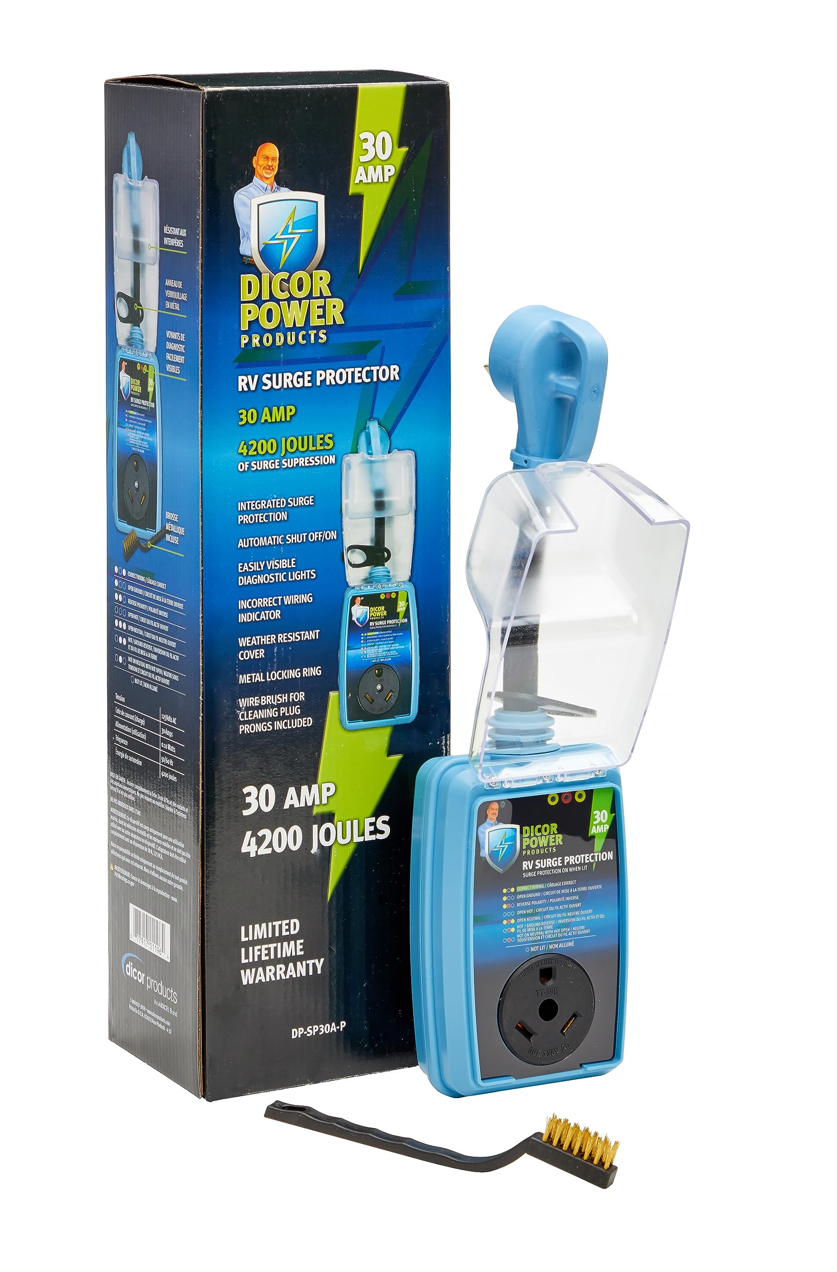 Dicor 30 Amp DP-SP30A-P Pigtail RV Surge Protector - Protect Your RV Electrical System with Ease