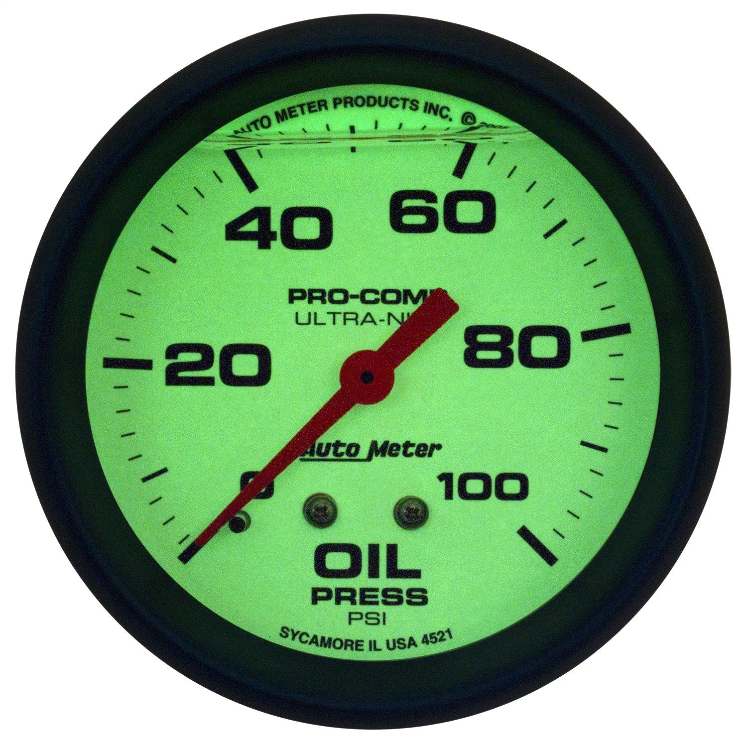 AUTO METER Ultra-Nite 4221 Oil Pressure Gauge,2.625 in.
