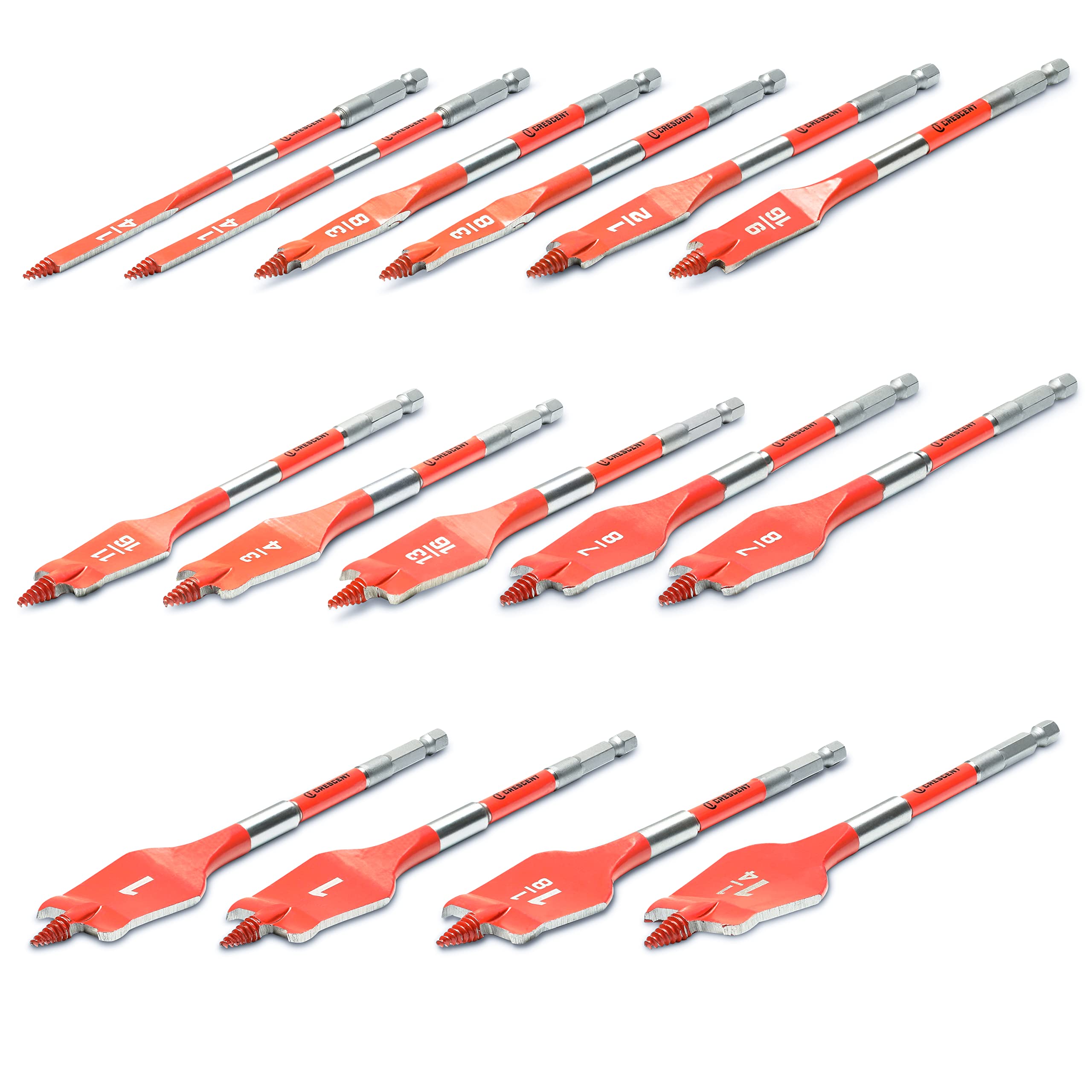 16 Piece Crescent Paddle Drill Bit Set | CDSPSET-16 Screw Point