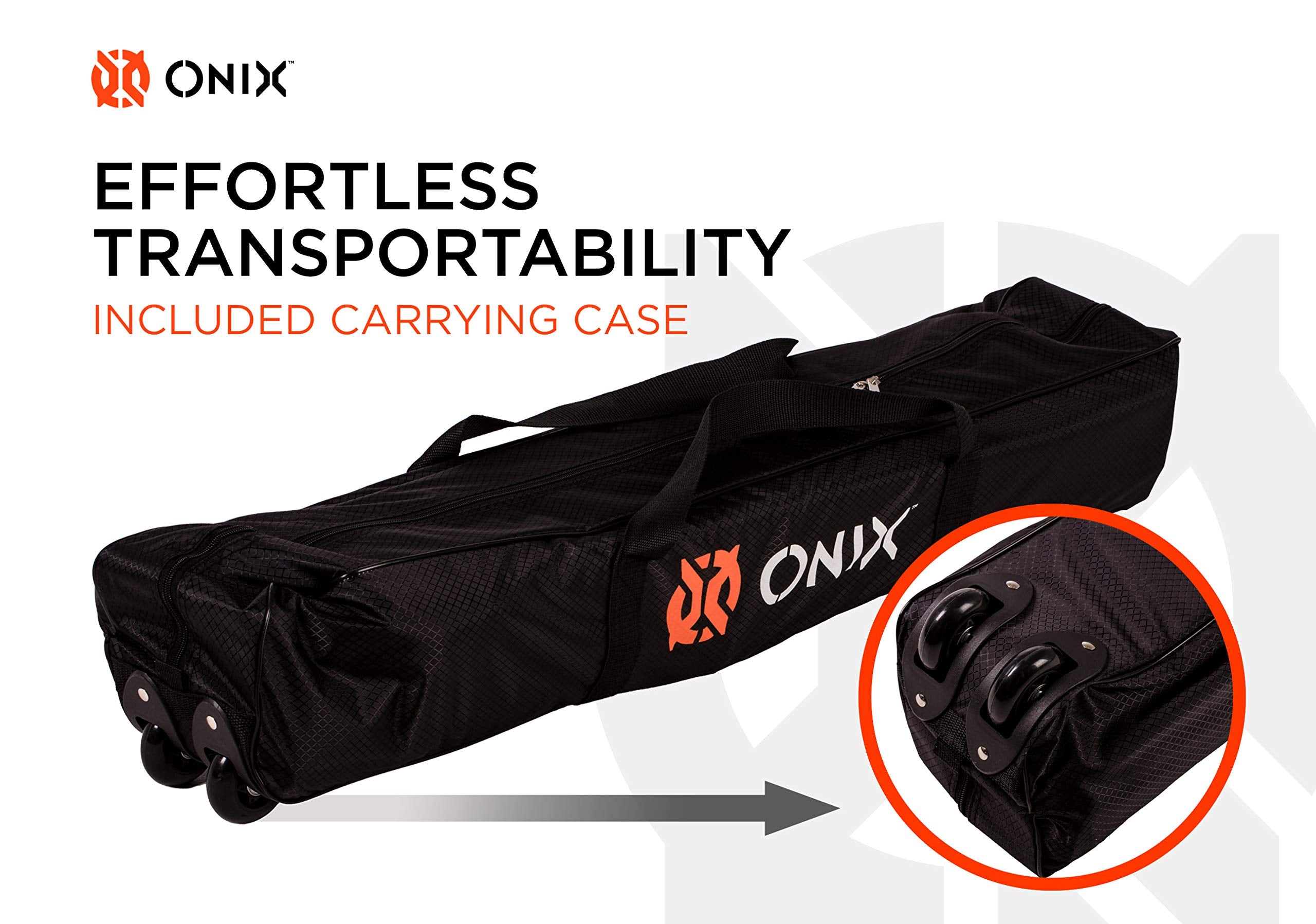 Onix 2-in-1 Portable Pickleball Net and Regulation-Size Practice Net Set Includes Carrying Case with Wheels, White