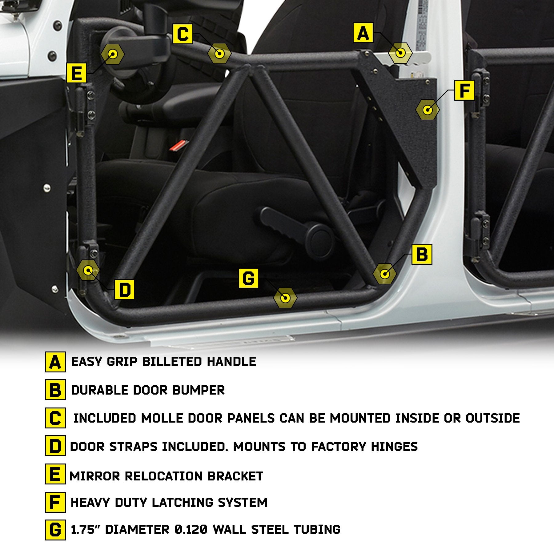 SRC GEN2 SmittyBilt TUBE DOORS FRONT - SB76794