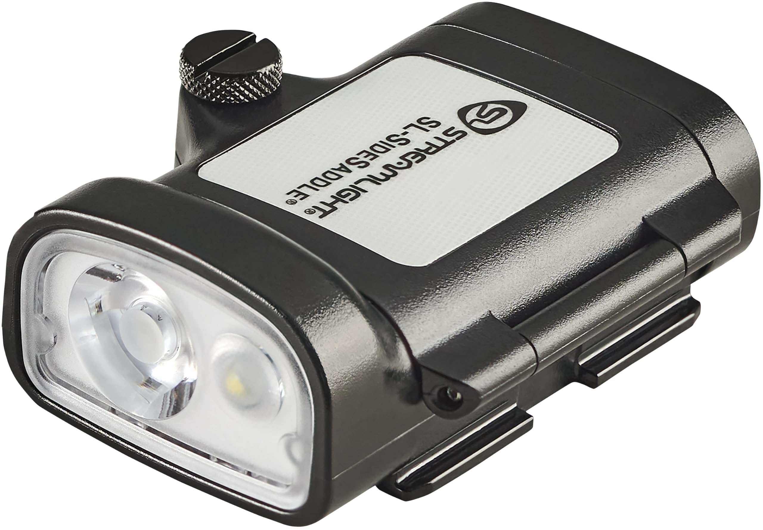 Streamlight SL-Sidesaddle 250-Lumen Hands-Free Universal Hard Hat, Helmet, and Headgear LED Light with Mount Kit and (3) x AAA Alkaline Batteries, Black
