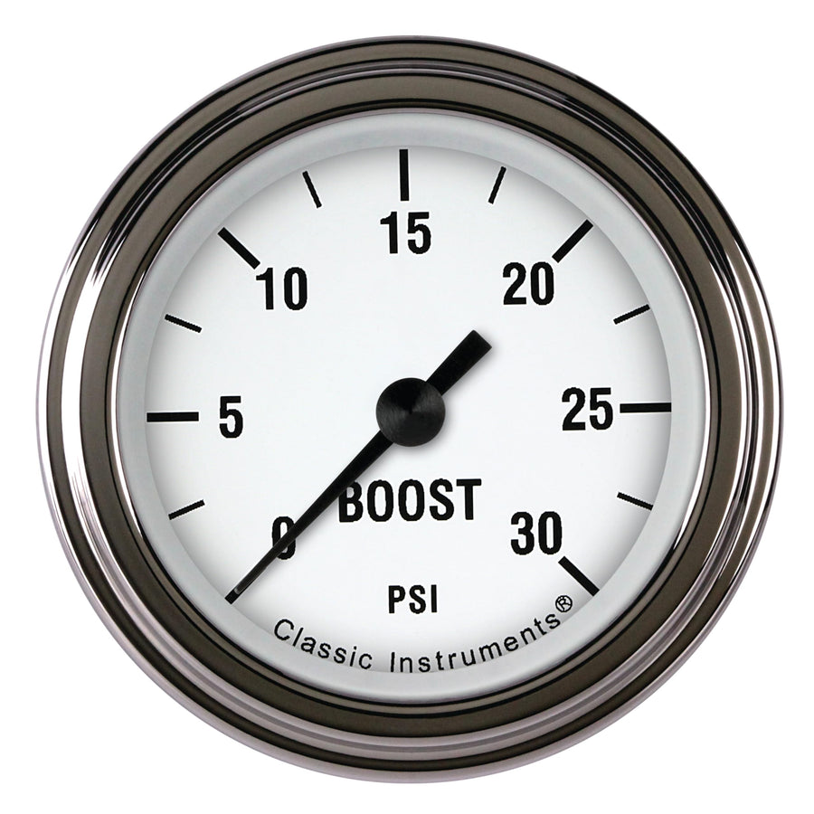 White Hot Classic Instruments 2-1/8" Boost Gauge, WH142SLF 30 psi