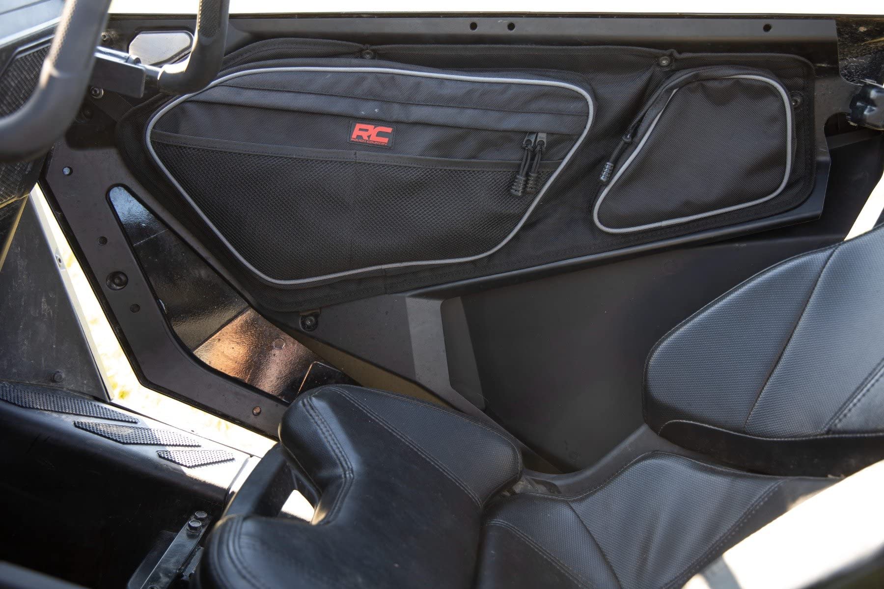 Rough Country Storage Bags Front Door for Polaris RZR Pro R/Pro XP – Pair, 1680D Water-Resistant UTV Door Bags w/Knee Pads