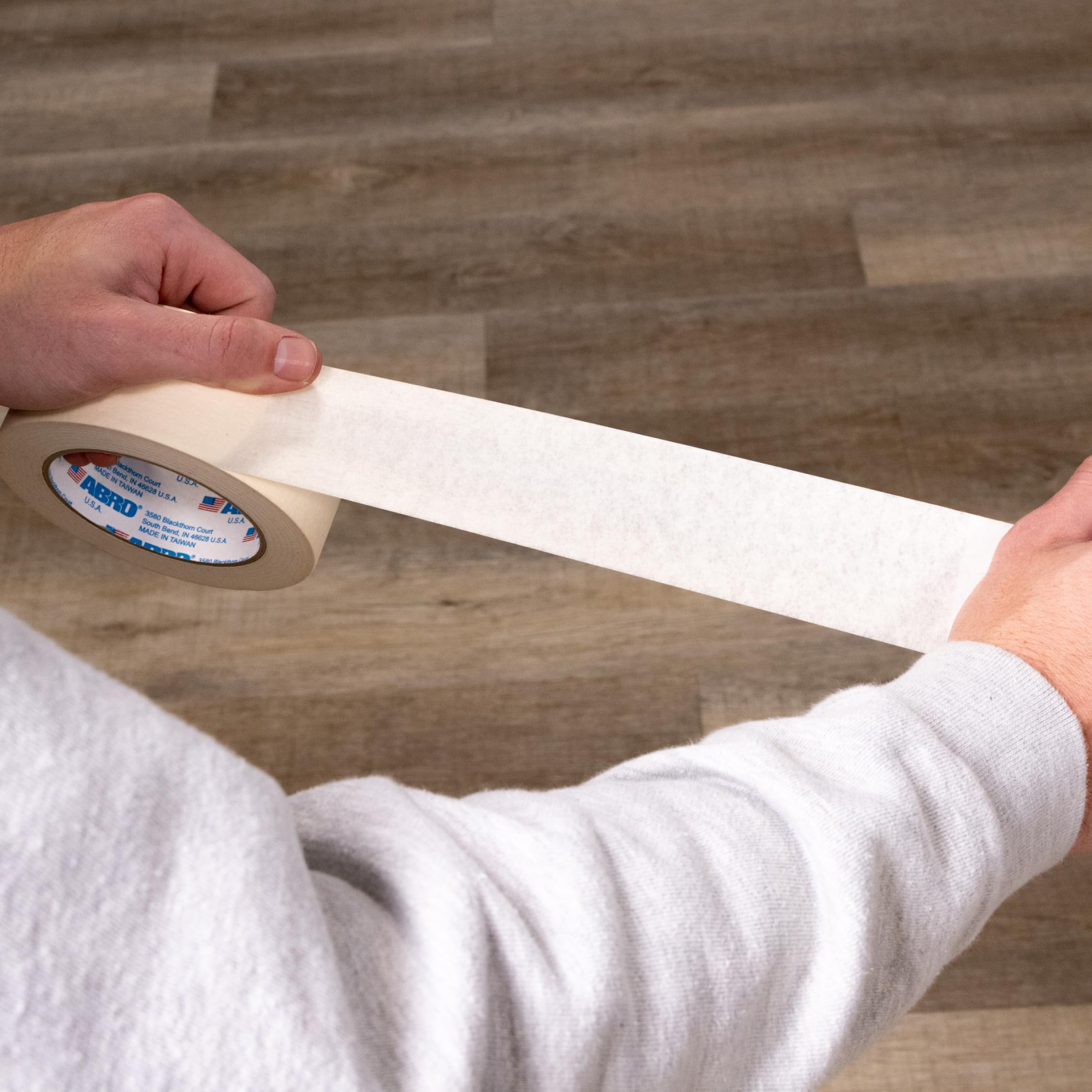 Natural ABRO Masking Tape, GP 24mm x 55M, All Purpose Masking Tape, Temporary Labeling, Easy Tear, Clean Removal, Painters Tape 2 Inch Wide