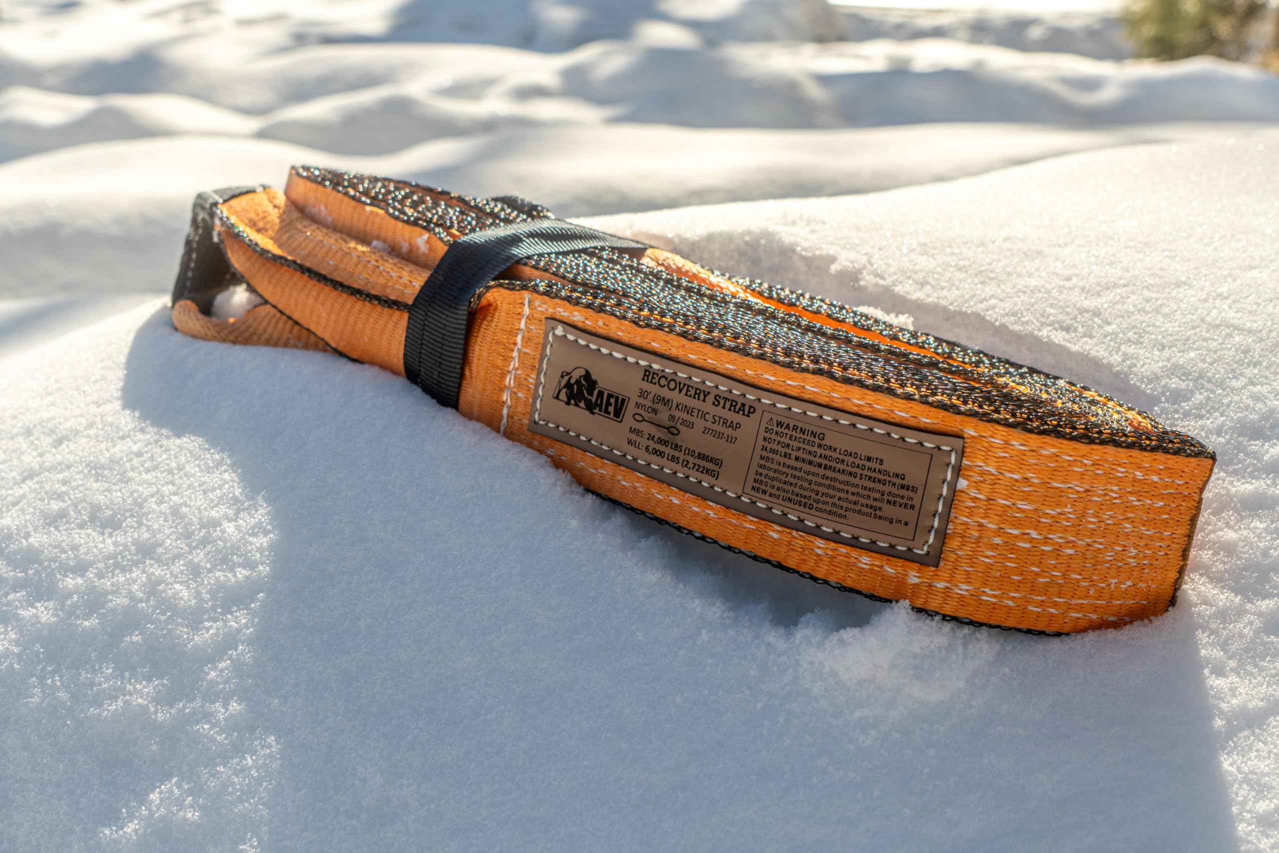 Mid-Size AEV Kinetic Recovery Strap 3" x 30' - Minimum Breaking Strength 24,000 LBS
