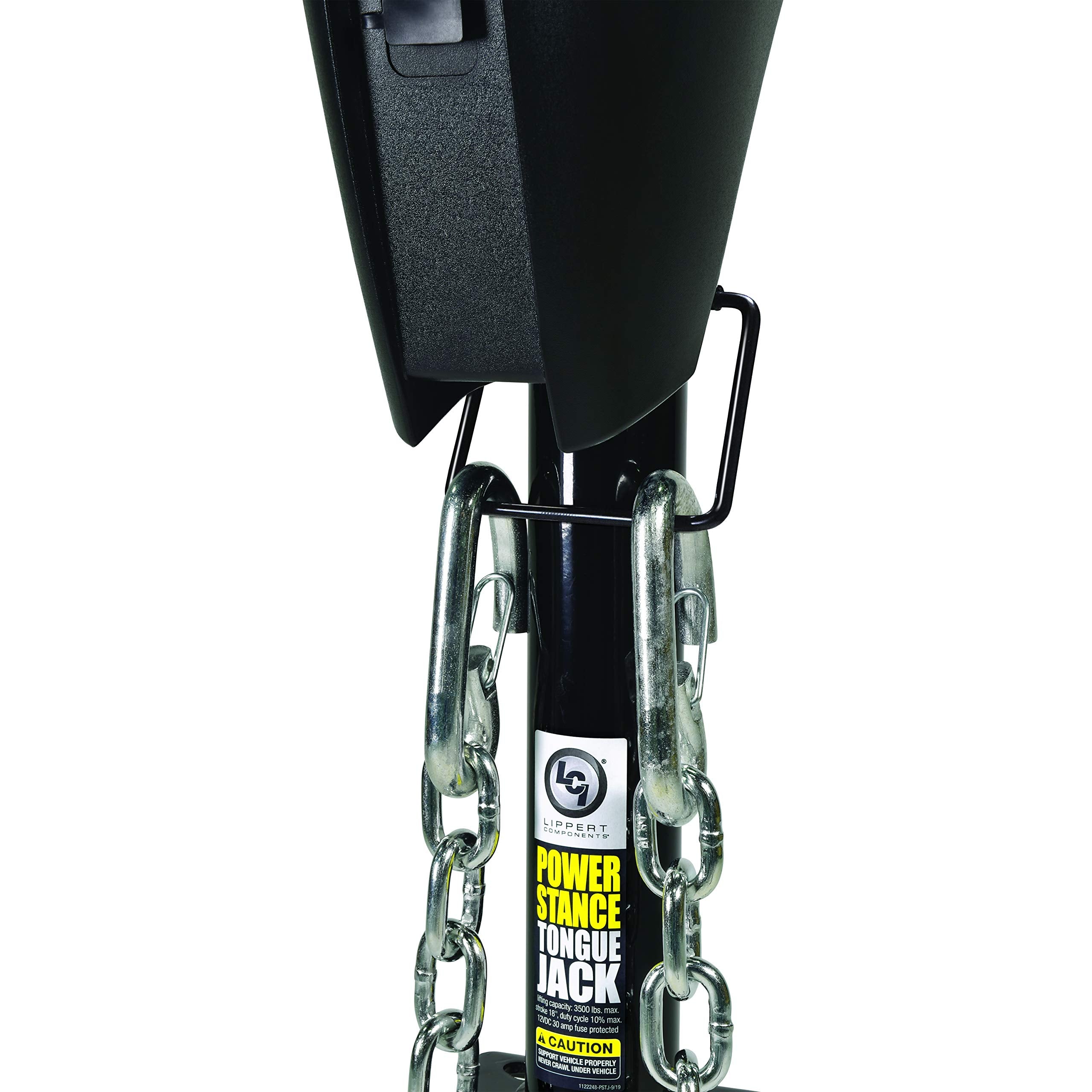 Power Stance Tongue Jack - Lippert Components with Optional 2-Way to 7-Way powering System for RVs