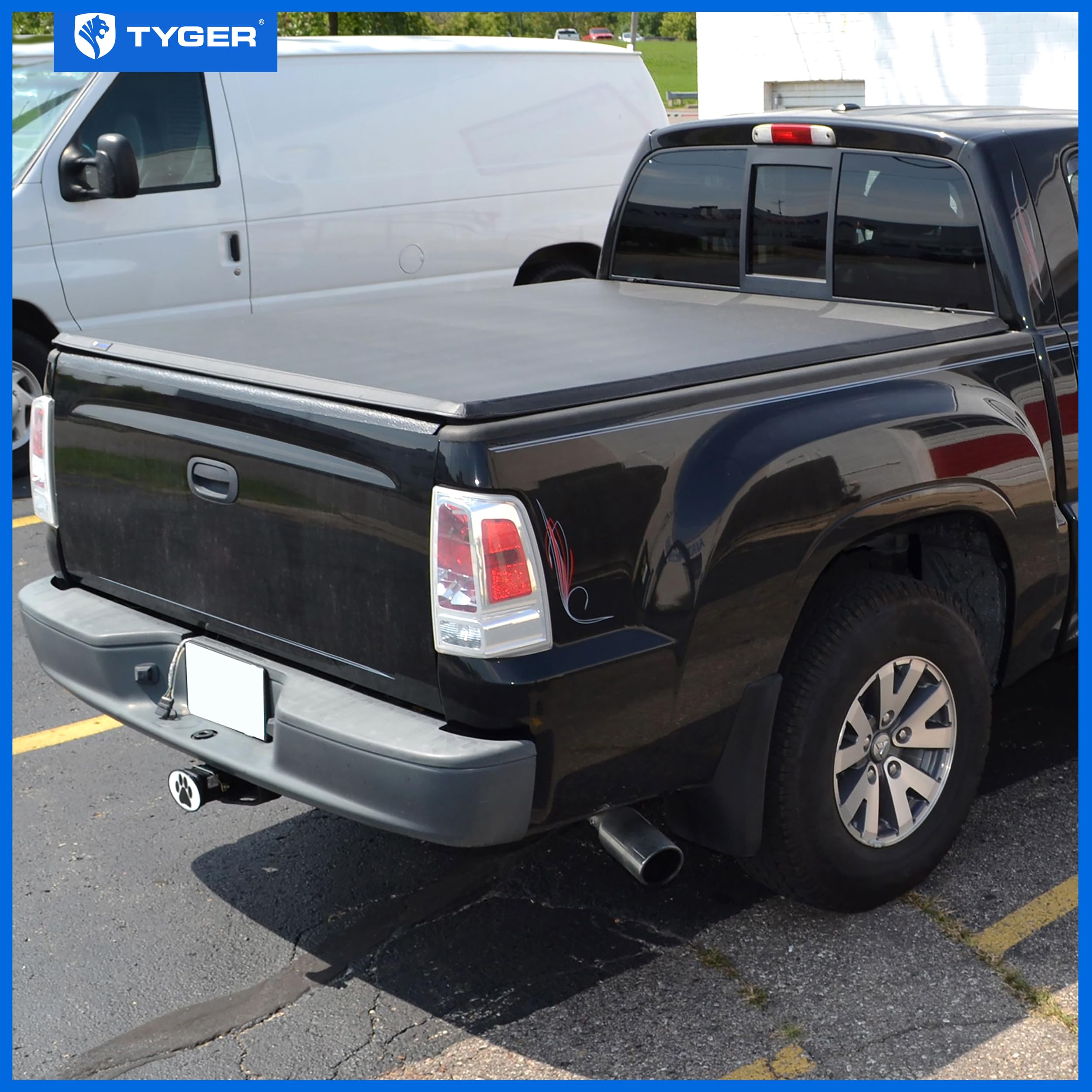 Tyger Auto T3 Tri-Fold Tonneau Cover TG-BC3D1013 Works with 2005-2011 Dodge Dakota 2006-2008 Mitsubishi Raider | Fleetside 5.3' Bed | Fit Models Without Utility Track System, Black