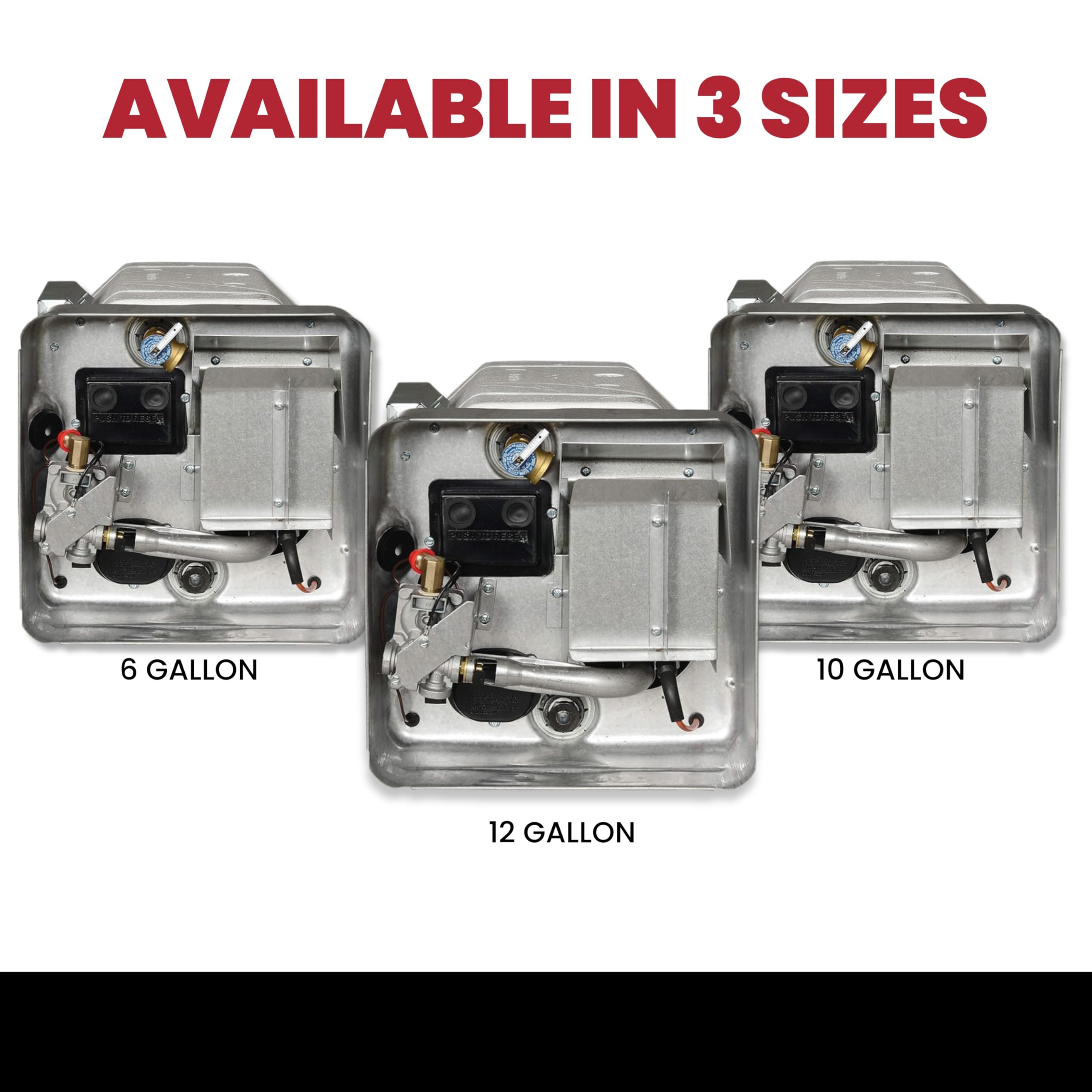 Suburban RV Advantage Tank Water Heater SW10DE - 10 gallon Porcelain Lined Steel Tank with Direct Spark Ignition (DSI) and Incoloy Electric Element (5243A)