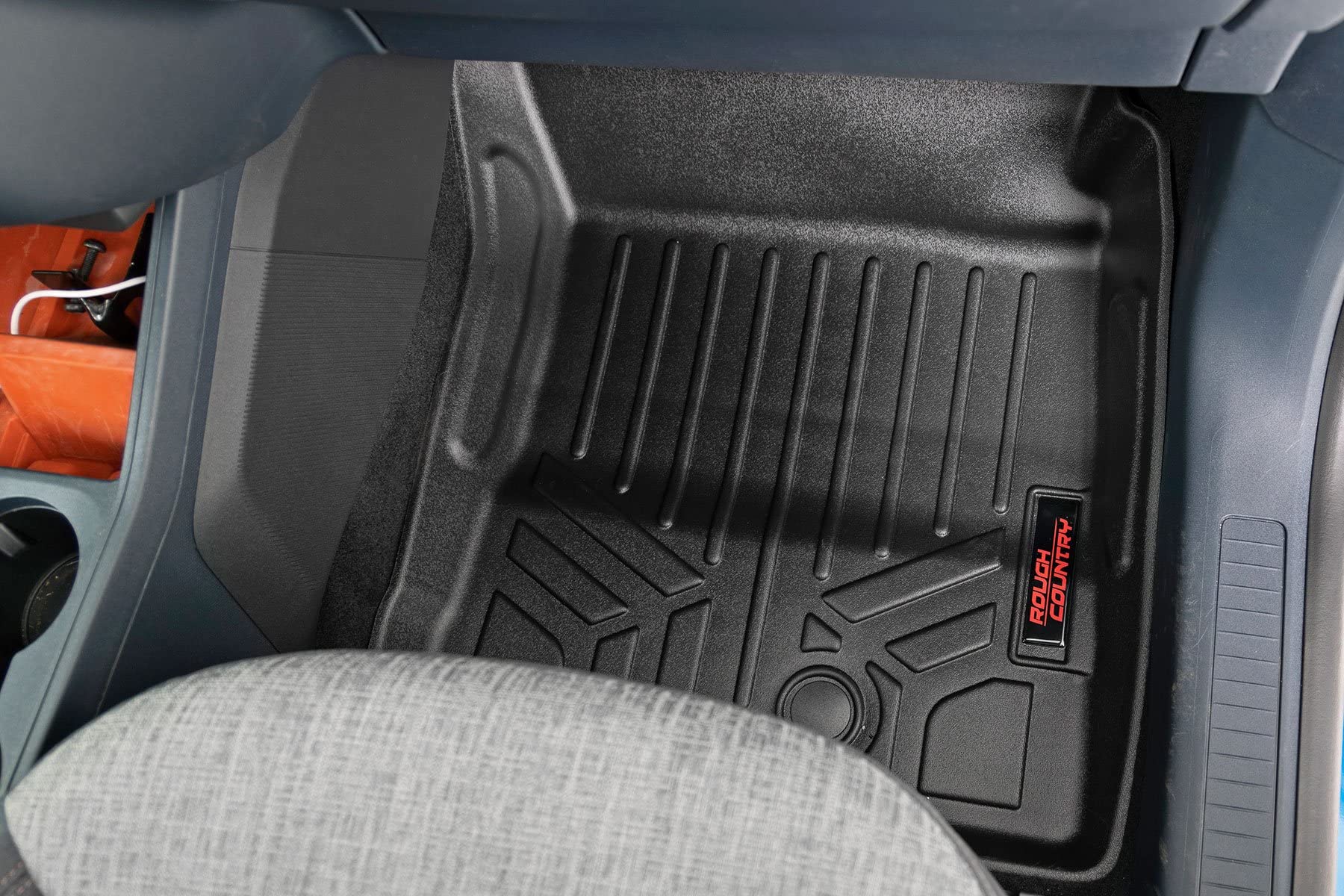 Rough Country Floor Mats Set All Weather for Ford Maverick 2.0L EcoBoost (2022-2025) - Waterproof Flexible Front & Back Mats
