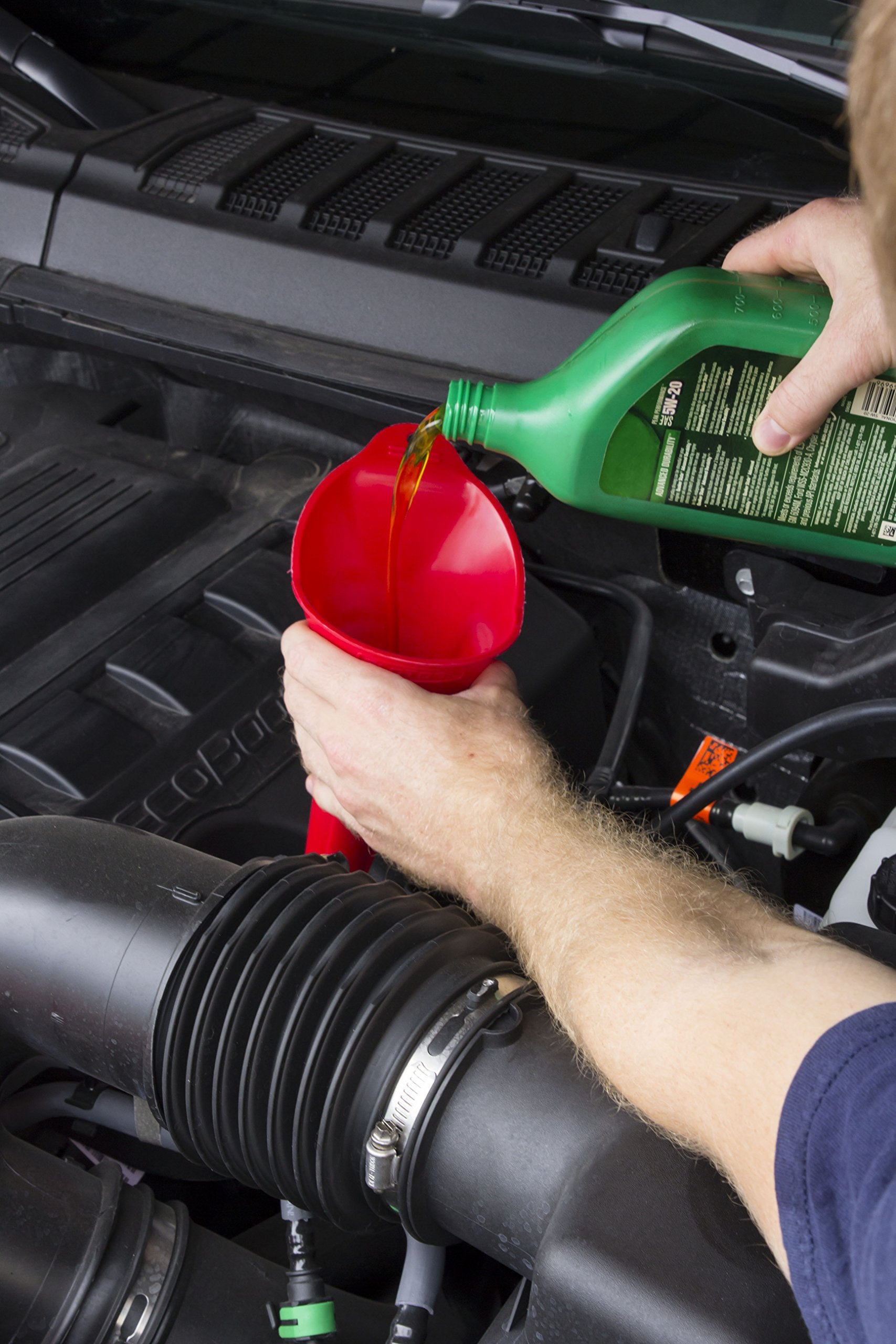 FloTool Funnel Automotive for Gas, Oil, Transmission, Coolant and Other Fluids, with QuickFill Technology & Splash Guard (10718WR)