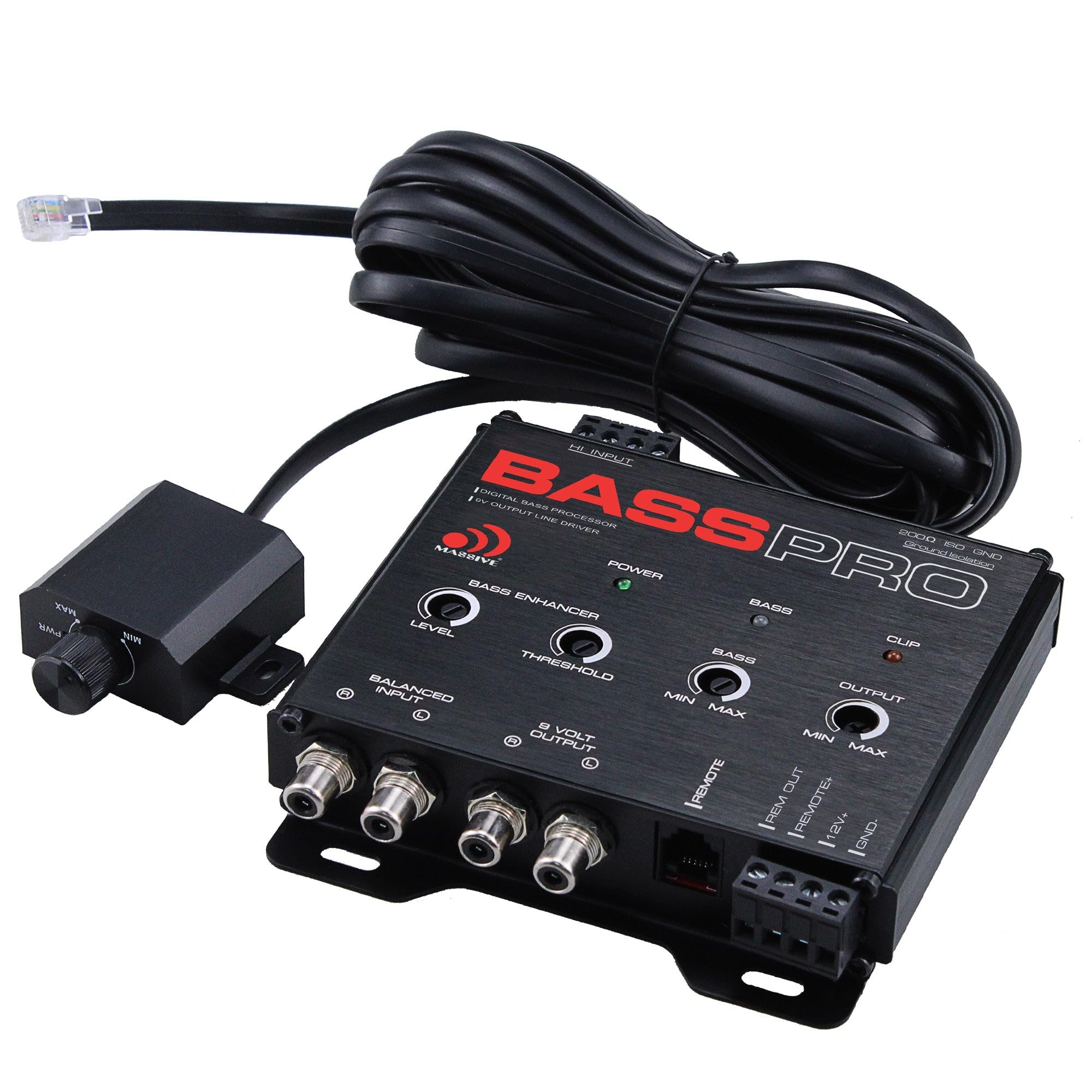 BassPro Massive Audio OEM Digital Bass Restoration Processor | Car Audio Bass Enhancer with Remote Control for Factory & Aftermarket Amplifiers