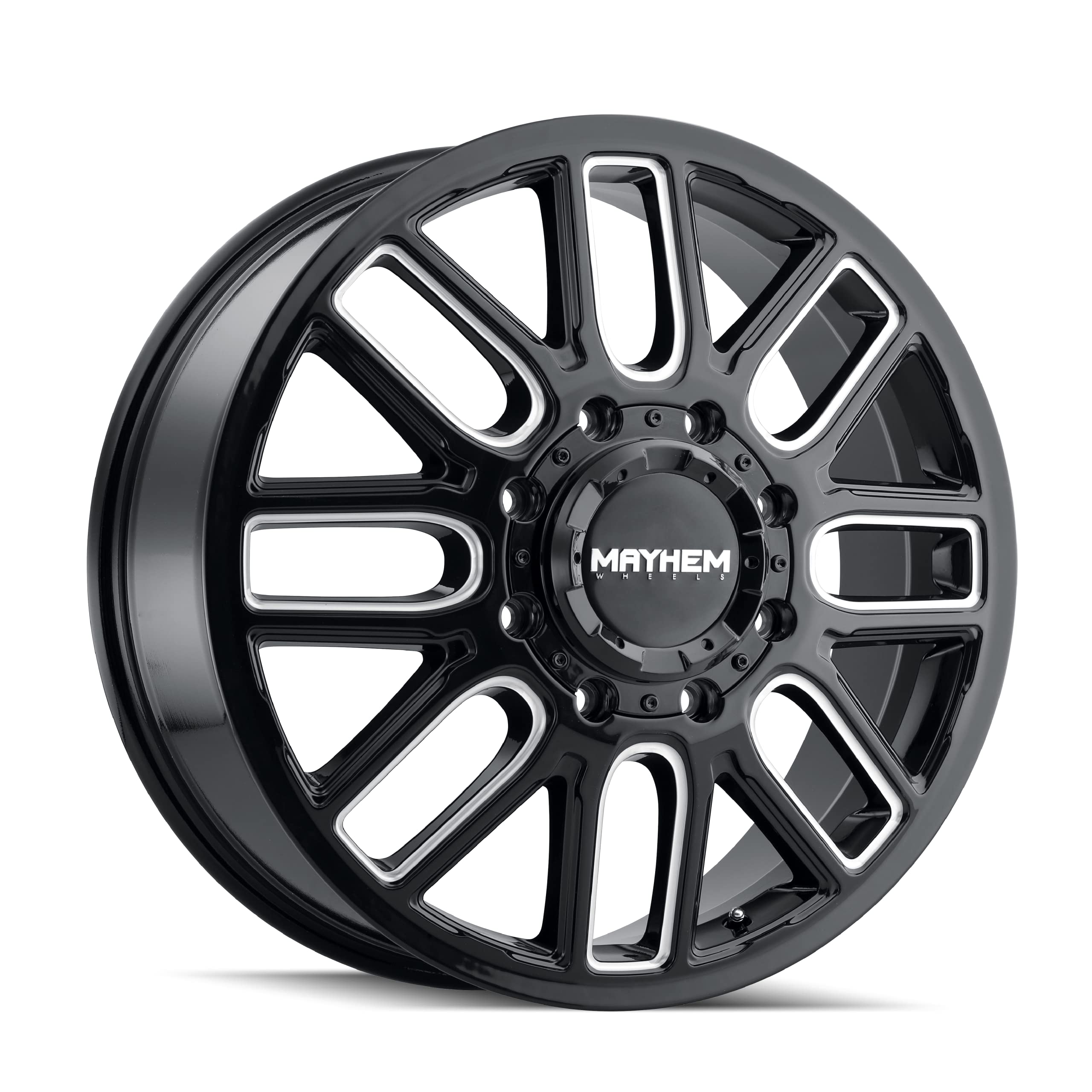 COGENT Mayhem DUALLY Black W/Milled Spokes Wheel with Alloy Steel (22 x 8.25 inches /8 x 142 mm, 115 mm Offset)
