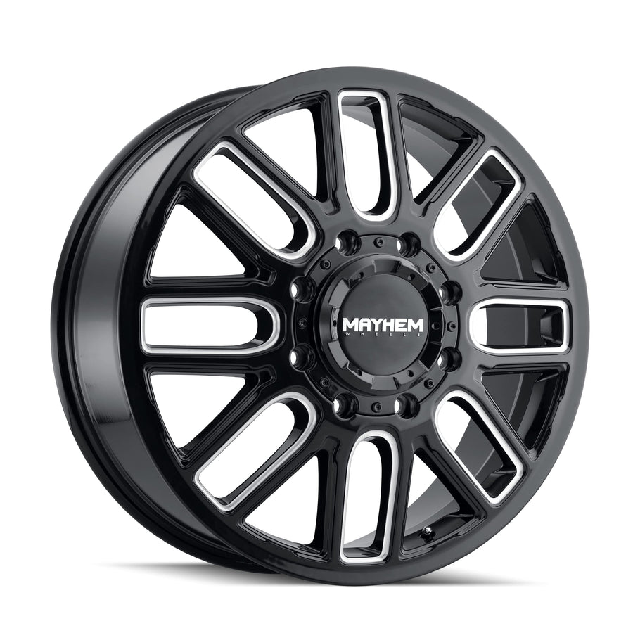 COGENT Mayhem DUALLY Black W/Milled Spokes Wheel with Alloy Steel (22 x 8.25 inches /8 x 142 mm, 115 mm Offset)