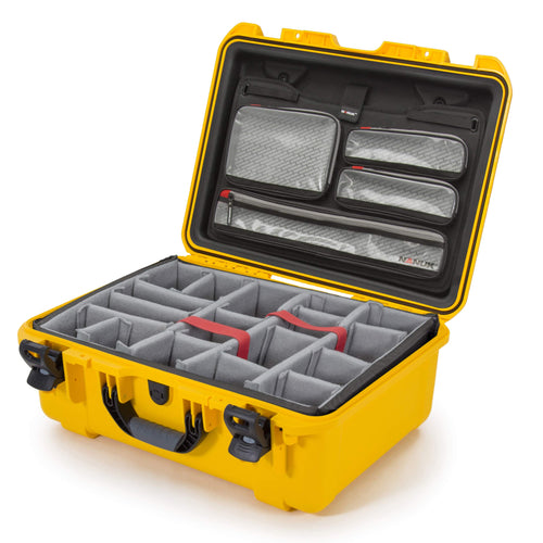 Waterproof Nanuk 940 Hard Case with Lid Organizer and Padded Divider - Yellow