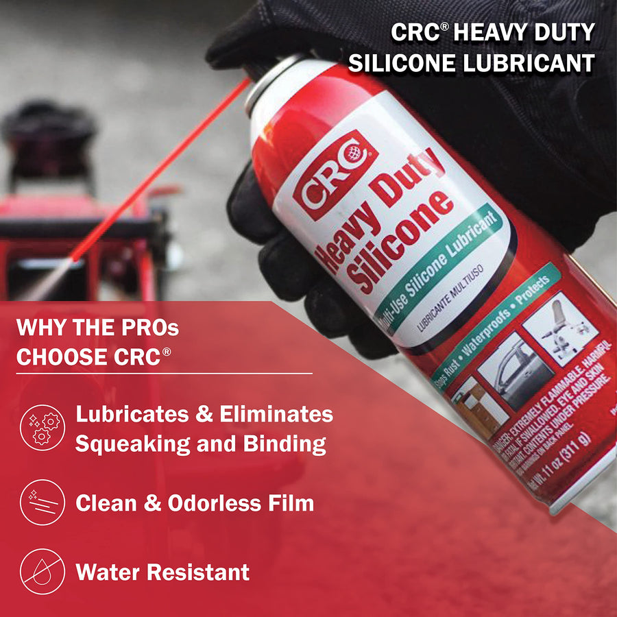 CRC Silicone Heavy Duty Lubricant, 11 Wt Oz, Clear Colorless Liquid