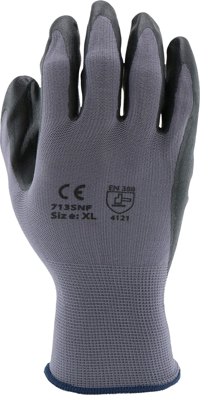 PosiGrip West Chester 713SNF Palm Dip Glove - [Pack of 12] XX-Large, Industrial Gloves, Black Foam Nitrile Coating on Polyester Shell, Knit Wrist
