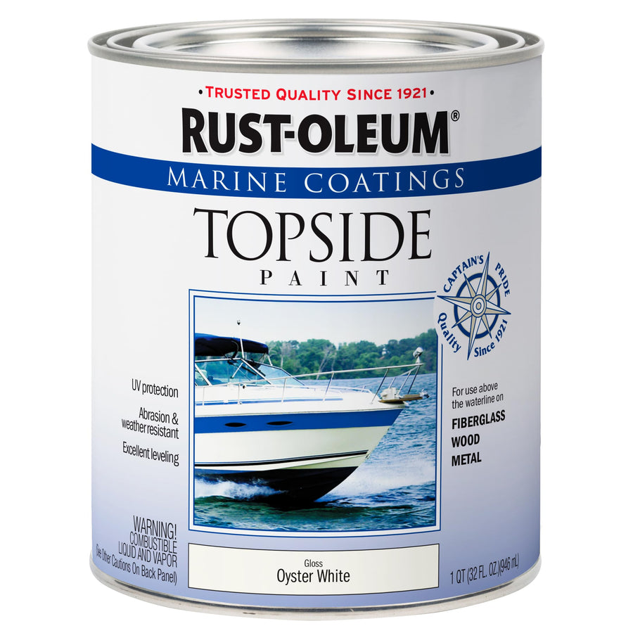 Marine Coatings Rust-Oleum 207001 Topside Paint, Quart, Oyster White 32 Fl Oz (Pack of 1)