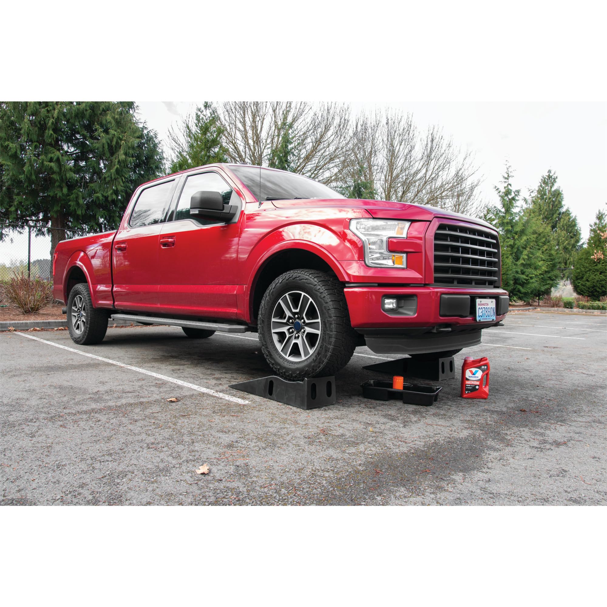 W41013 Performance Tool Vehicle Ramps, 13,000 lbs. GVW Capacity, Heavy Duty Polypropylene with Slip-Resistant Rubber Feet, 6-1/4-Inch Lift Height, Works with Low Clearance Vehicles