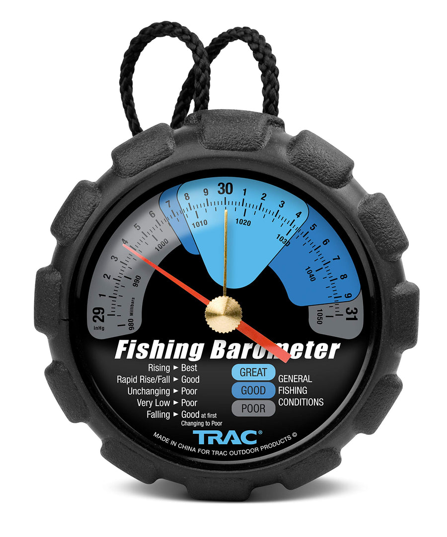 Camco Outdoors TRAC Fishing Barometer | Features an Adjustable Pressure Change Indicator with Reference Marker & Color-Coded Dial | Easily Calibrates to Local Barometric Pressure (69200)