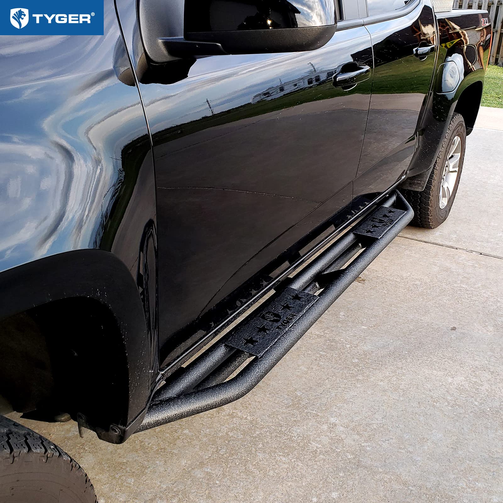 Tyger Auto Compatible with 2015-2026 Chevy Colorado GMC Canyon Star Armor | Crew Cab | TG-AM2C20178 | Side Step Rails Nerf Bars Running Boards