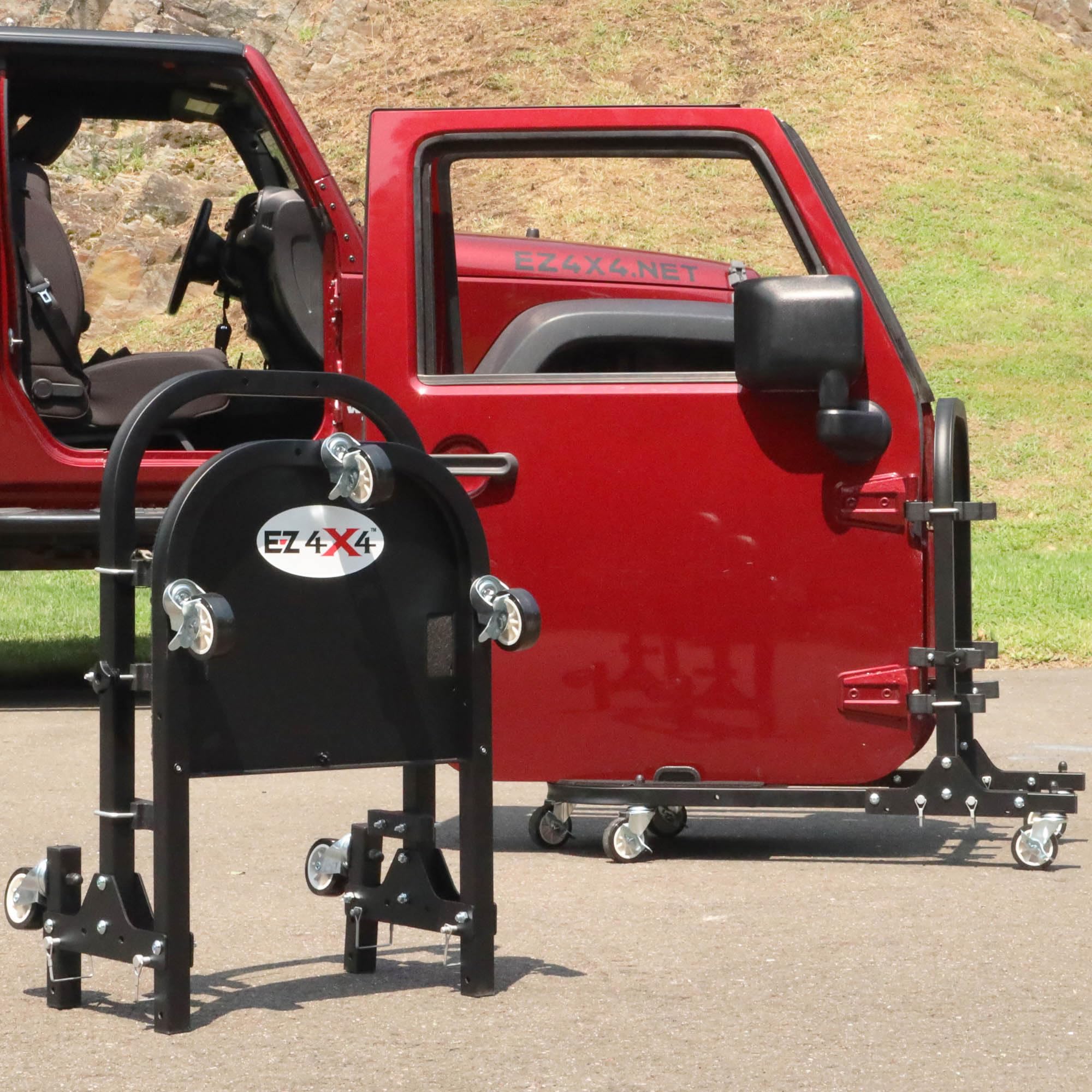 4x4 EZ 2-Door Black Rolling Storage Cart Foldable Rack fits TJ JK JL Patented