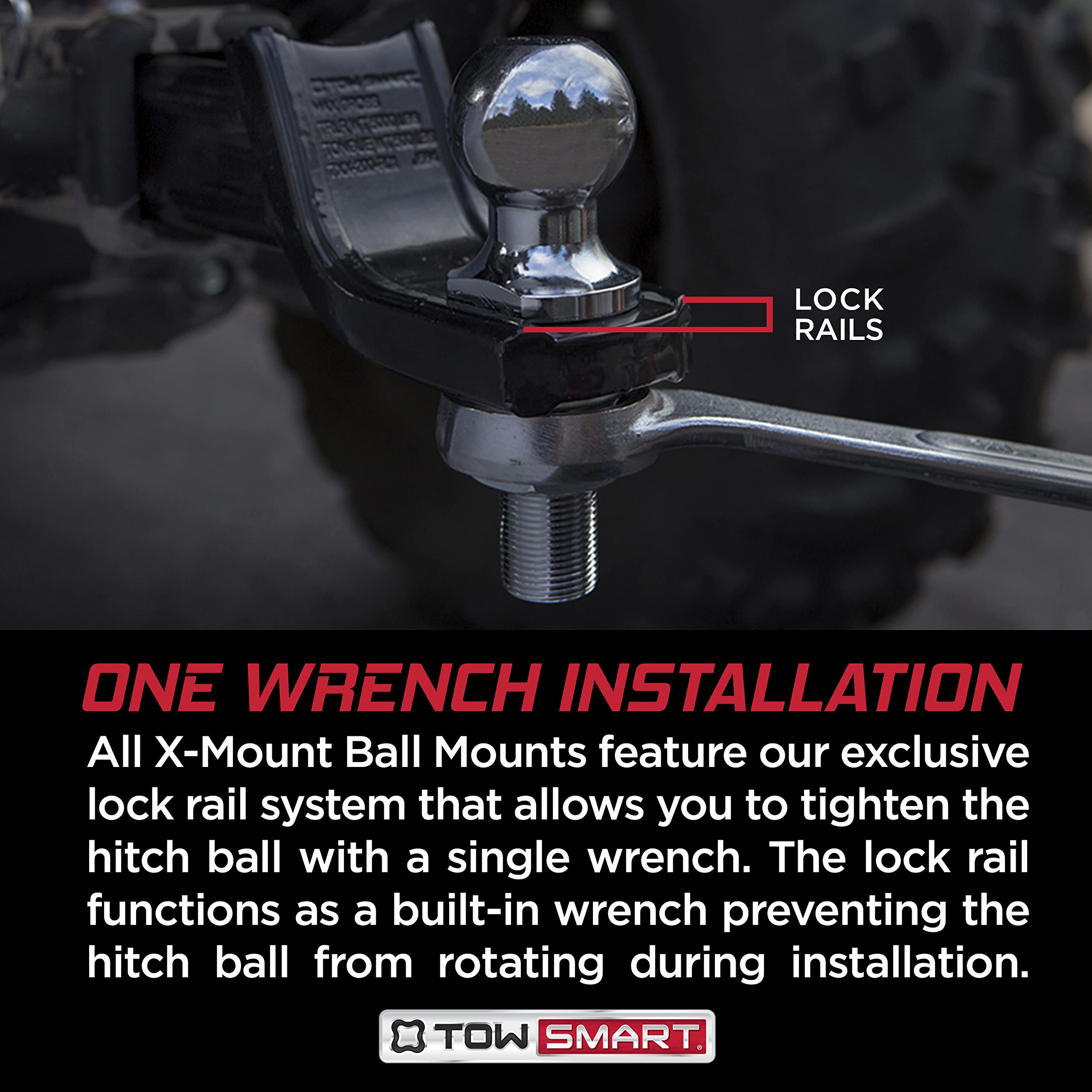 Class III TOWSMART Chrome Trailer Hitch Ball, 5,000 lb., 2 in. Ball Diameter, 1 in. x 3 in. Shank
