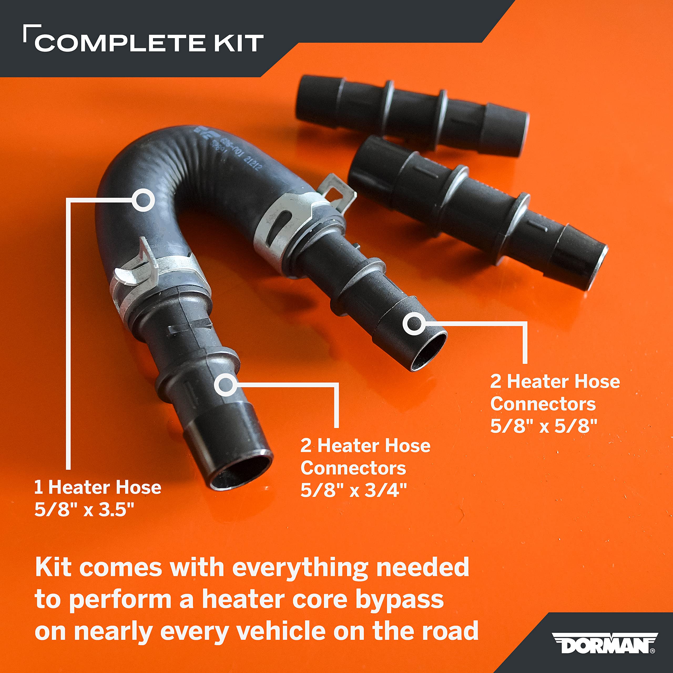 Engine Heater Core Bypass Kit Dorman 626-001 Universal Fit