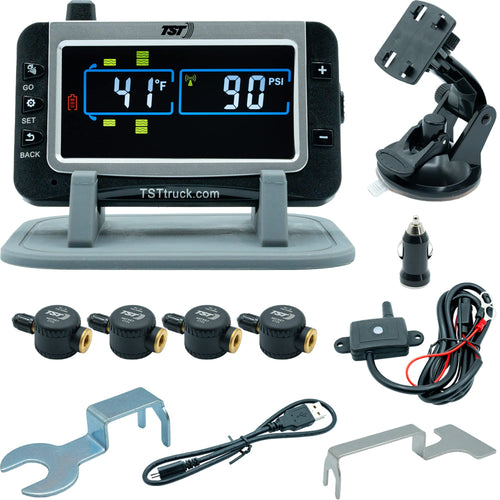 TST Tire Pressure Monitoring System 507 with 4 Flow Thru Sensors and Color Display for Metal Valve Stems by Truck System Technologies, TPMS for RVs, Campers and Trailers