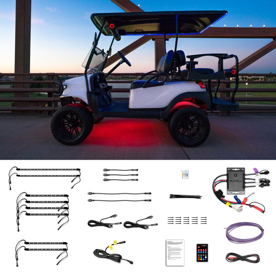 ExtremeStrip by ECOXGEAR SoundExtreme 6-Seat Golf Cart Underglows LED Accent Lighting Waterproof Dirt Proof LEDCast Compatible with 4-Zone LED Controller Included