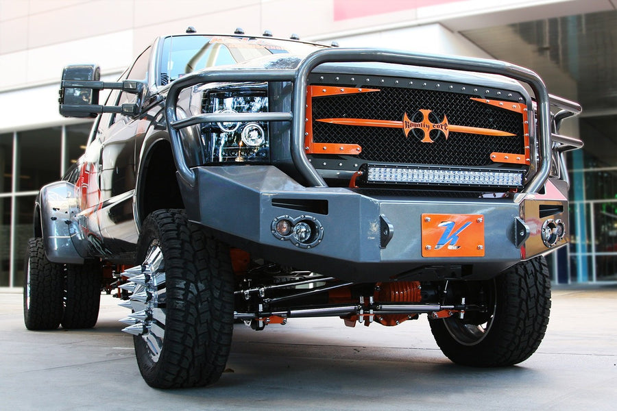 Fab Fours Premium Heavy Duty Winch Front Bumper FS11-A2650-B Uncoated/Paintable w/Full Grill Guard Incl. 1 in. D-Ring Mounts/Light Cut-Outs w/Hella 90mm Fog Lamps And 60mm Turn Signals [AWSL] Heavy Duty Winch Front Bumper