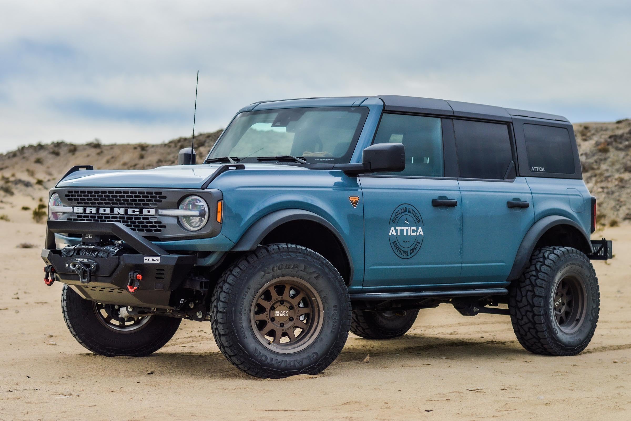 Cobra Tek - Side Steps Attica4x4 Terra Series | Compatible with Ford Bronco (2021-2023) | 4 Door only | Rugged Overland-Inspired Design with Heavy-Duty Steel Construction and Grip Plates.
