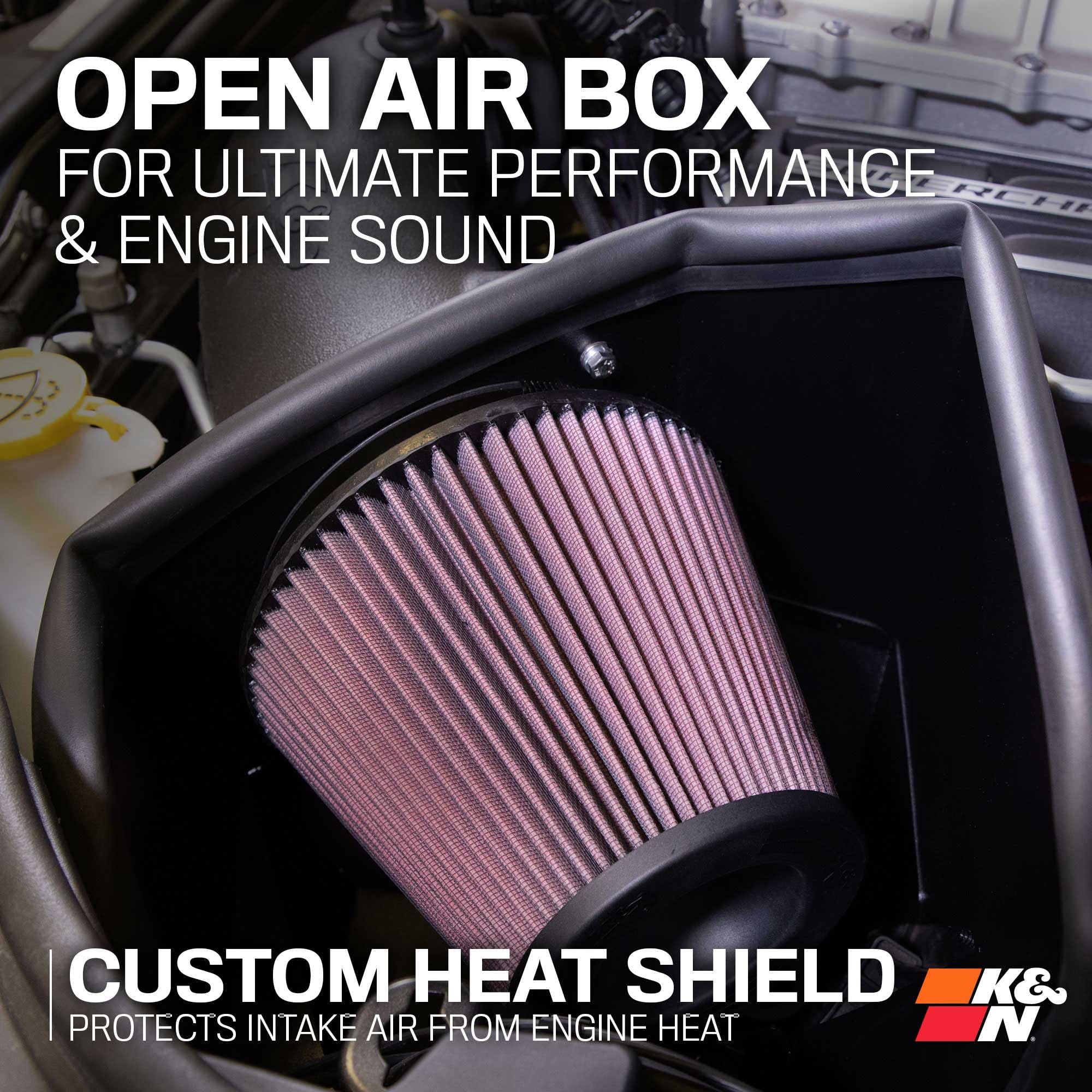 Cold Air Intake System K&N: High-Flow Air Filter, Increase Performance & Towing: Compatible with 2011-2025 Dodge/Jeep Durango, Grand Cherokee, 63-1563