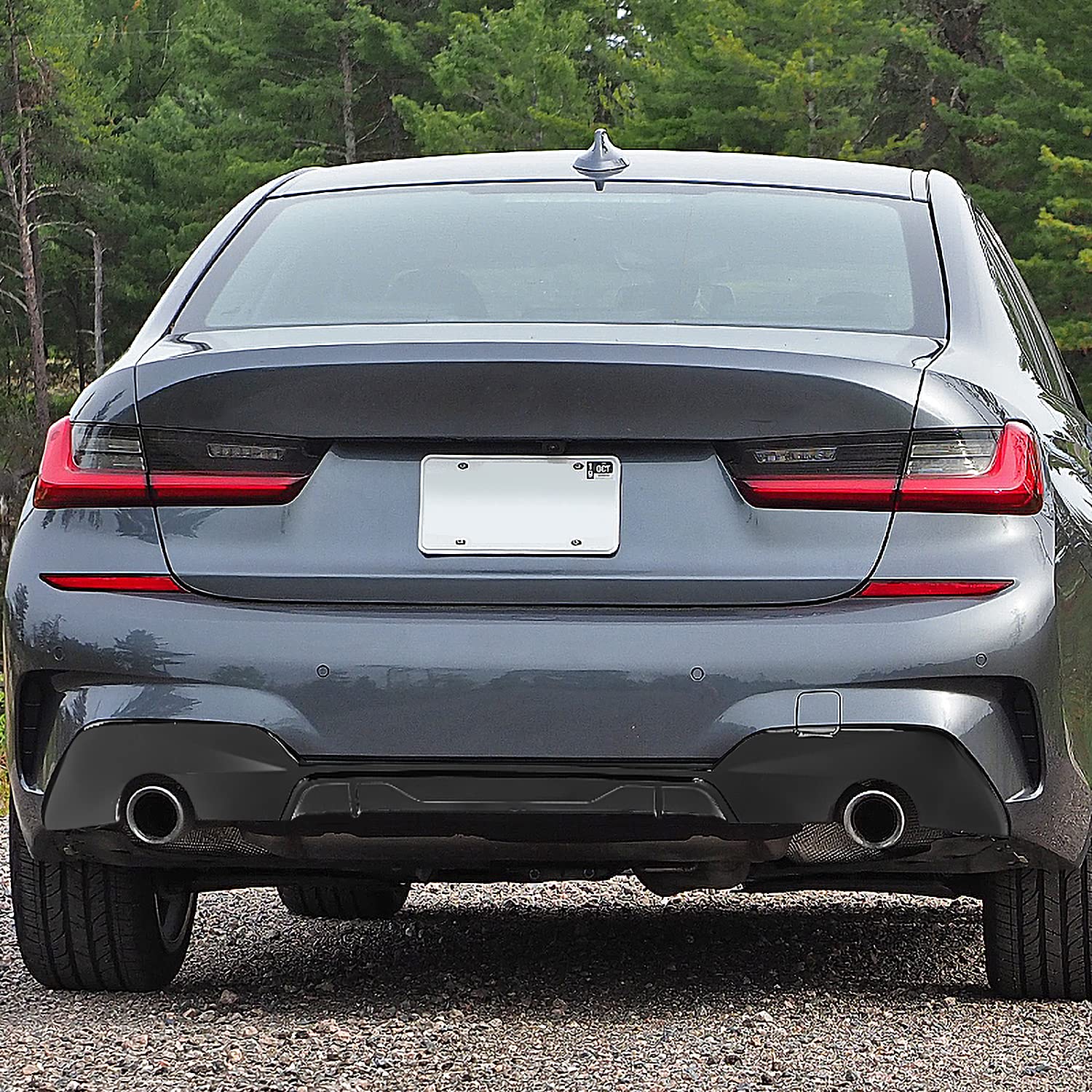 Rear Single Exhaust Diffuser Spoiler Lip Spec-D Tuning Compatible with BMW G20 3 Series M Sport 2019-2020